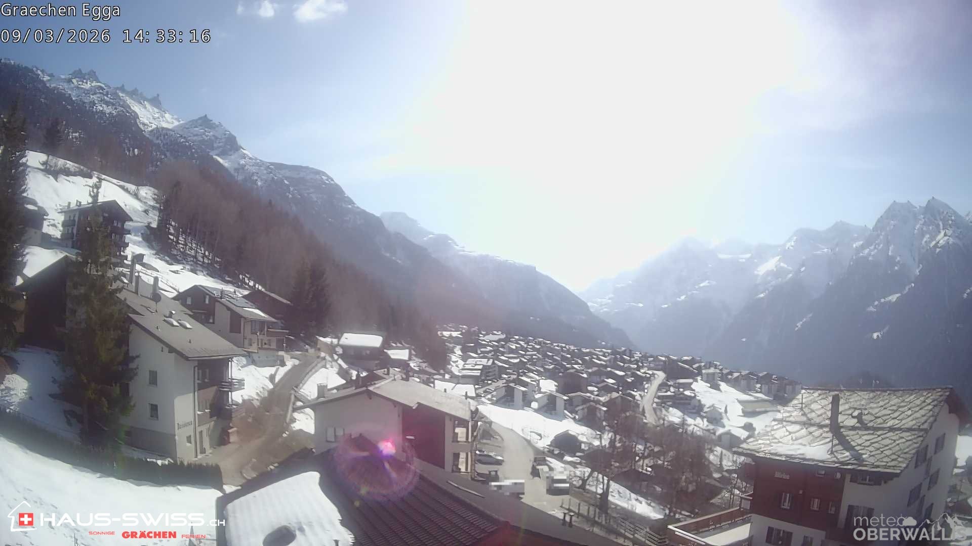 Archiv Foto Webcam Egga - Blick nach Grächen