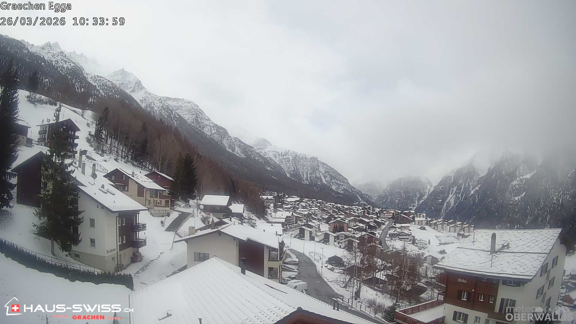 Archiv Foto Webcam Egga - Blick nach Grächen