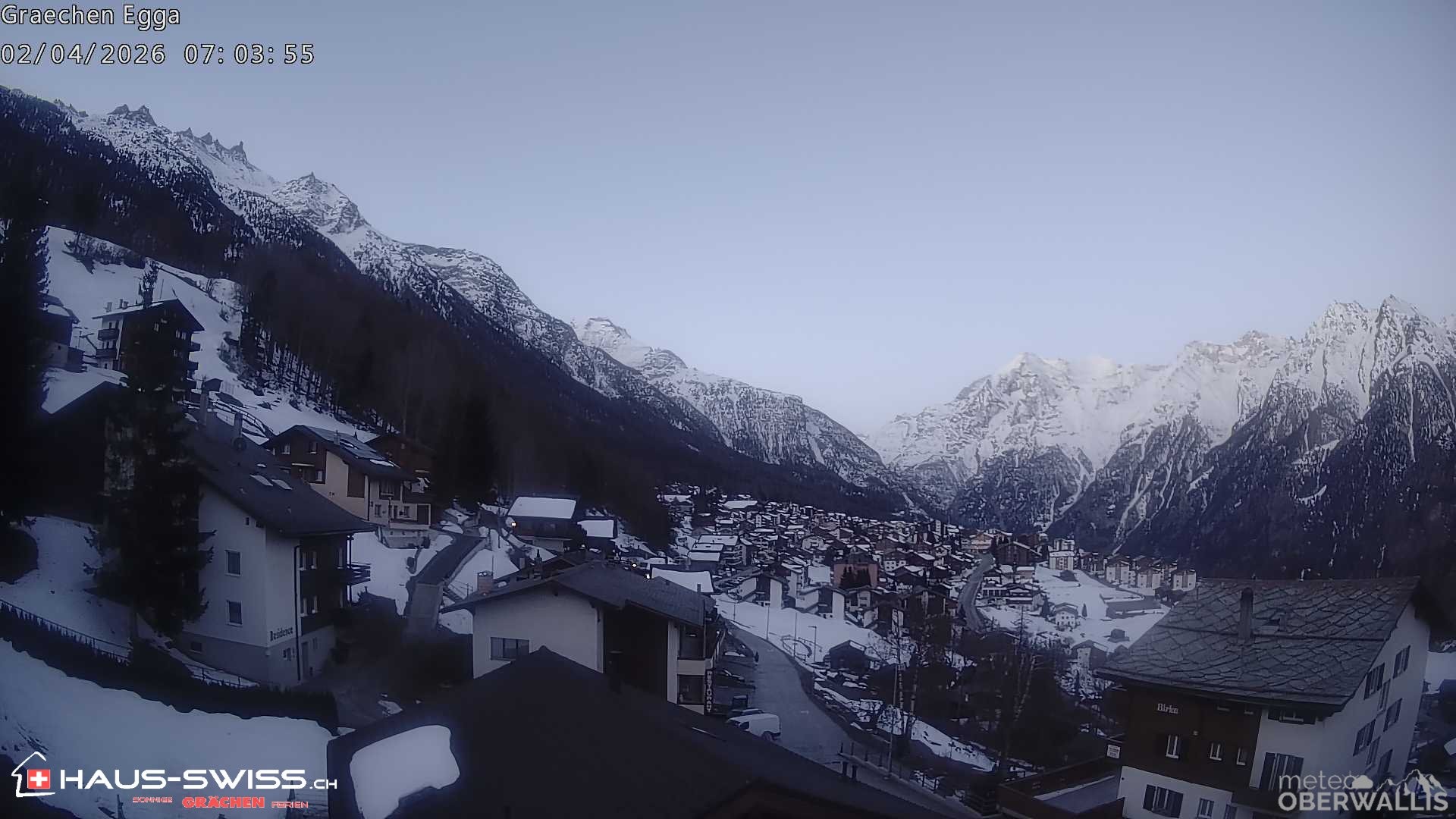 Archiv Foto Webcam Egga - Blick nach Grächen