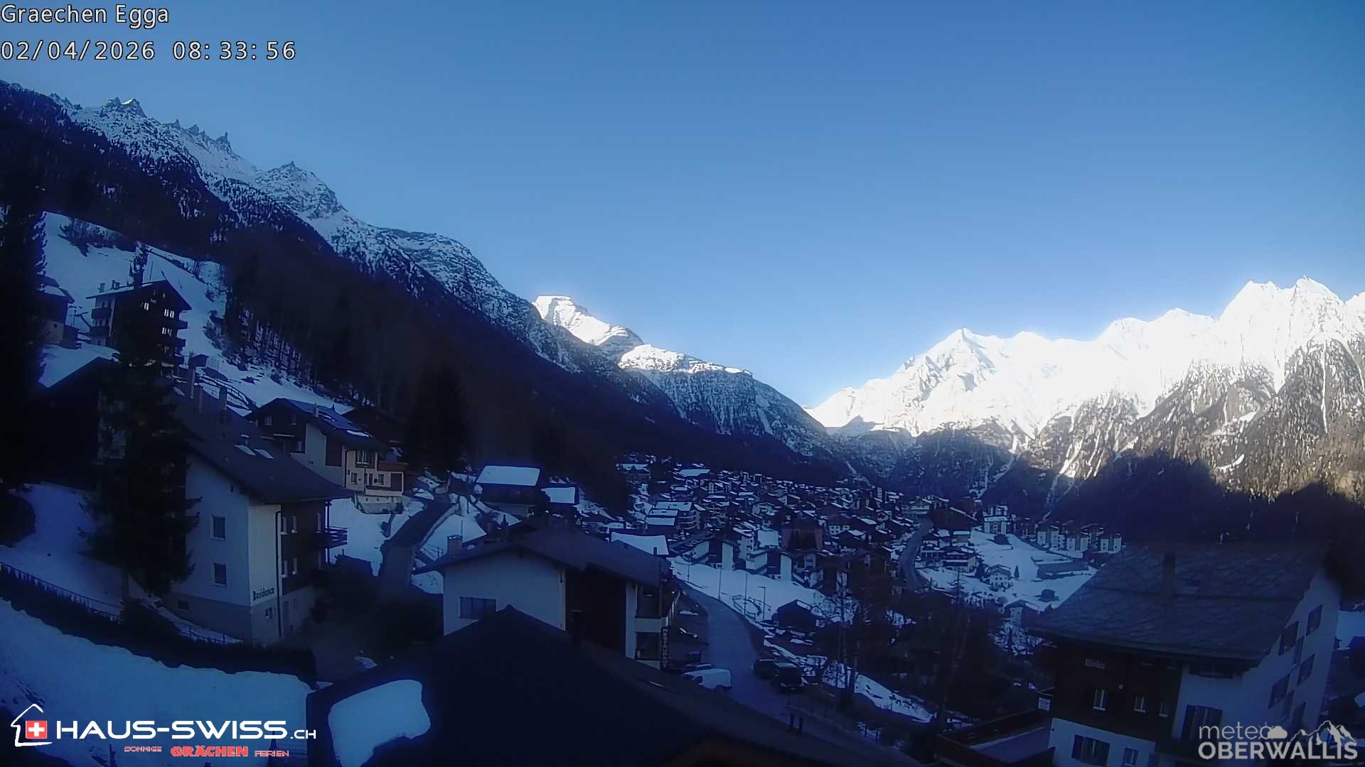 Archiv Foto Webcam Egga - Blick nach Grächen