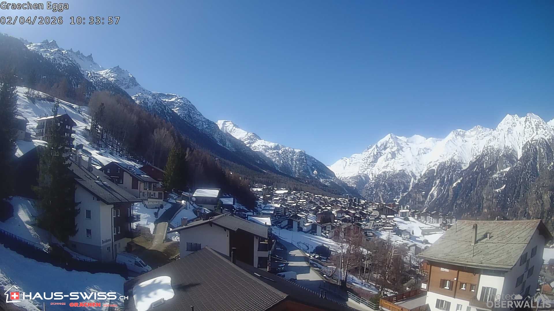 Archiv Foto Webcam Egga - Blick nach Grächen