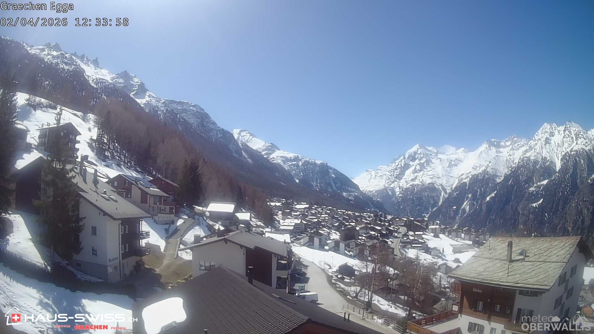 Archiv Foto Webcam Egga - Blick nach Grächen