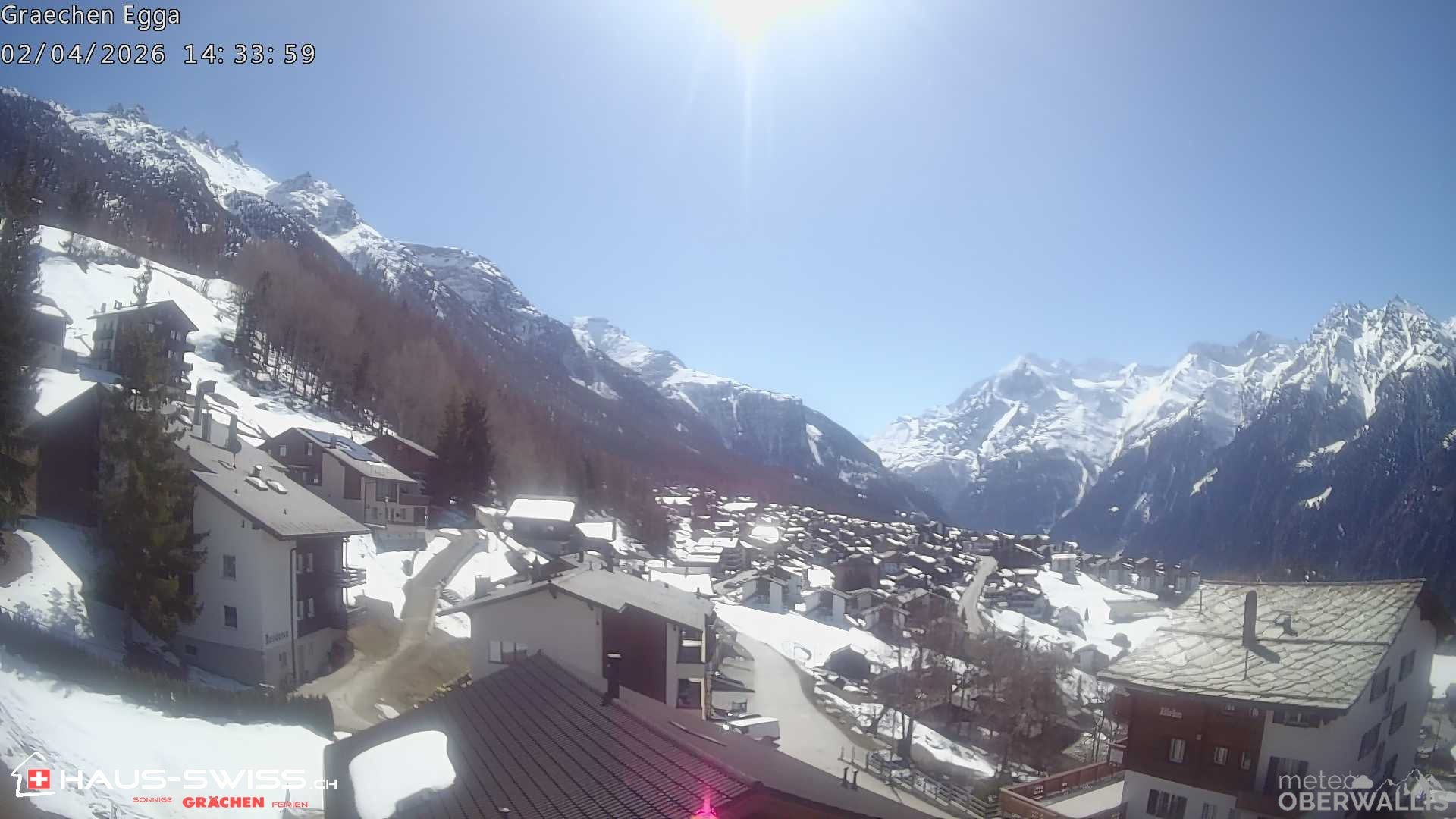 Archiv Foto Webcam Egga - Blick nach Grächen