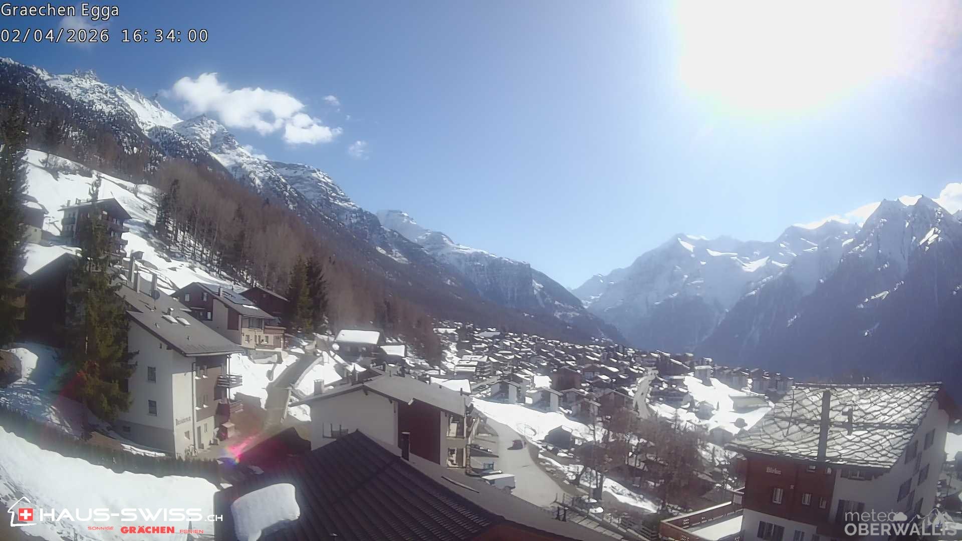 Archiv Foto Webcam Egga - Blick nach Grächen