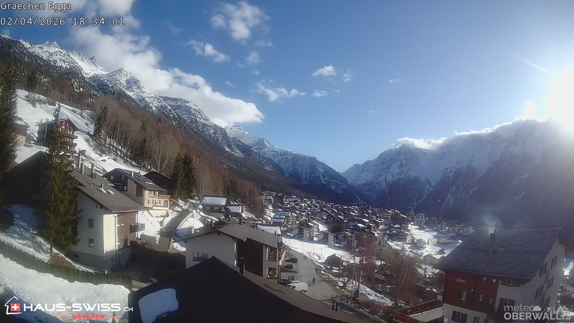 Archiv Foto Webcam Egga - Blick nach Grächen