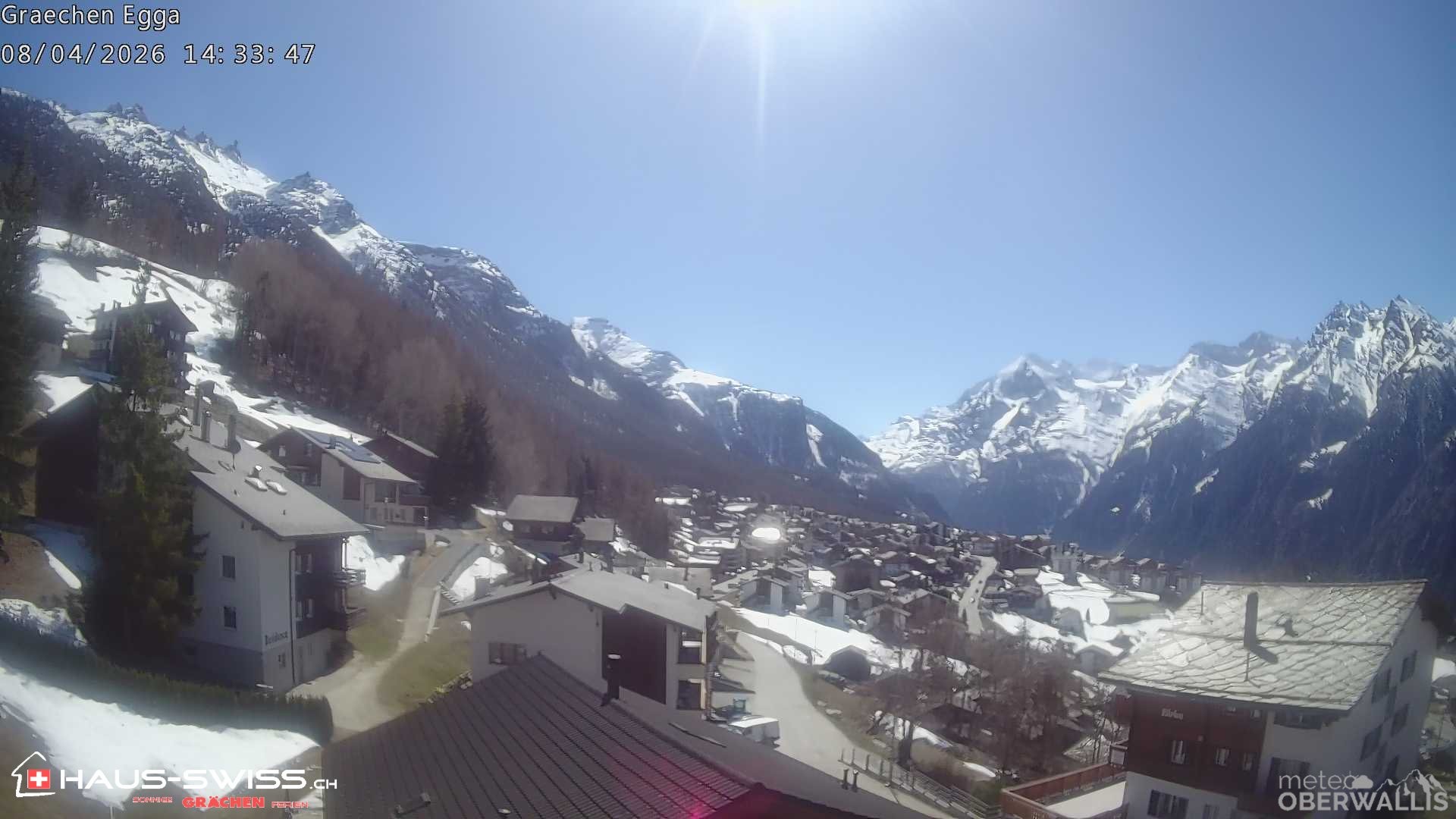 Archiv Foto Webcam Egga - Blick nach Grächen