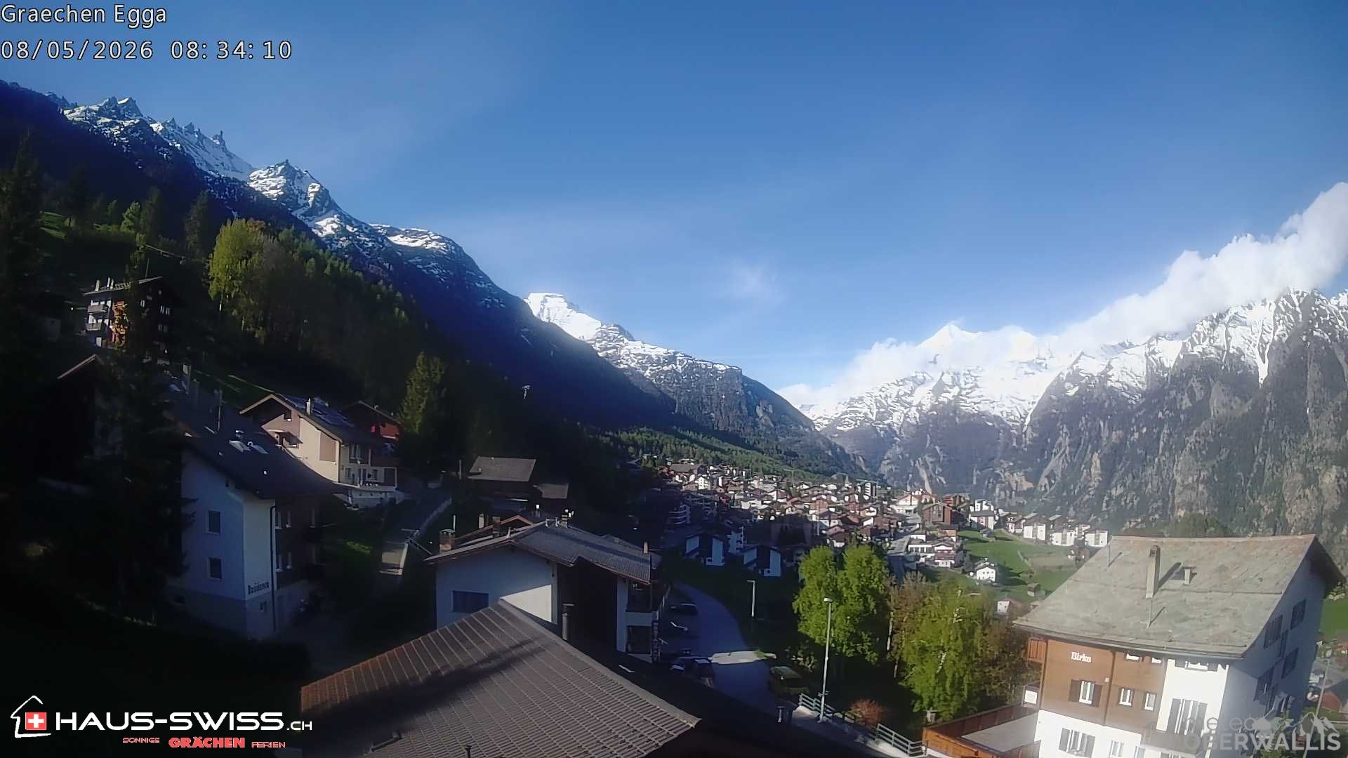 Archiv Foto Webcam Egga - Blick nach Grächen
