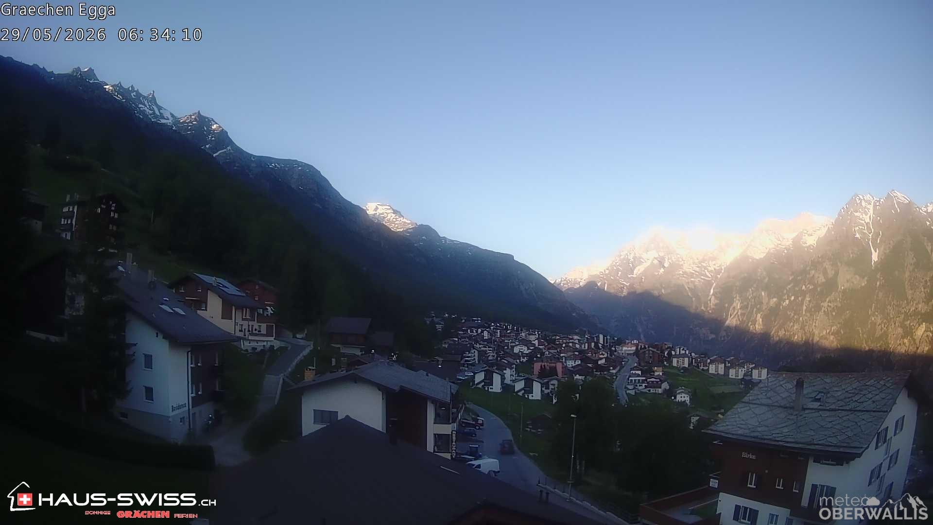 Archiv Foto Webcam Egga - Blick nach Grächen