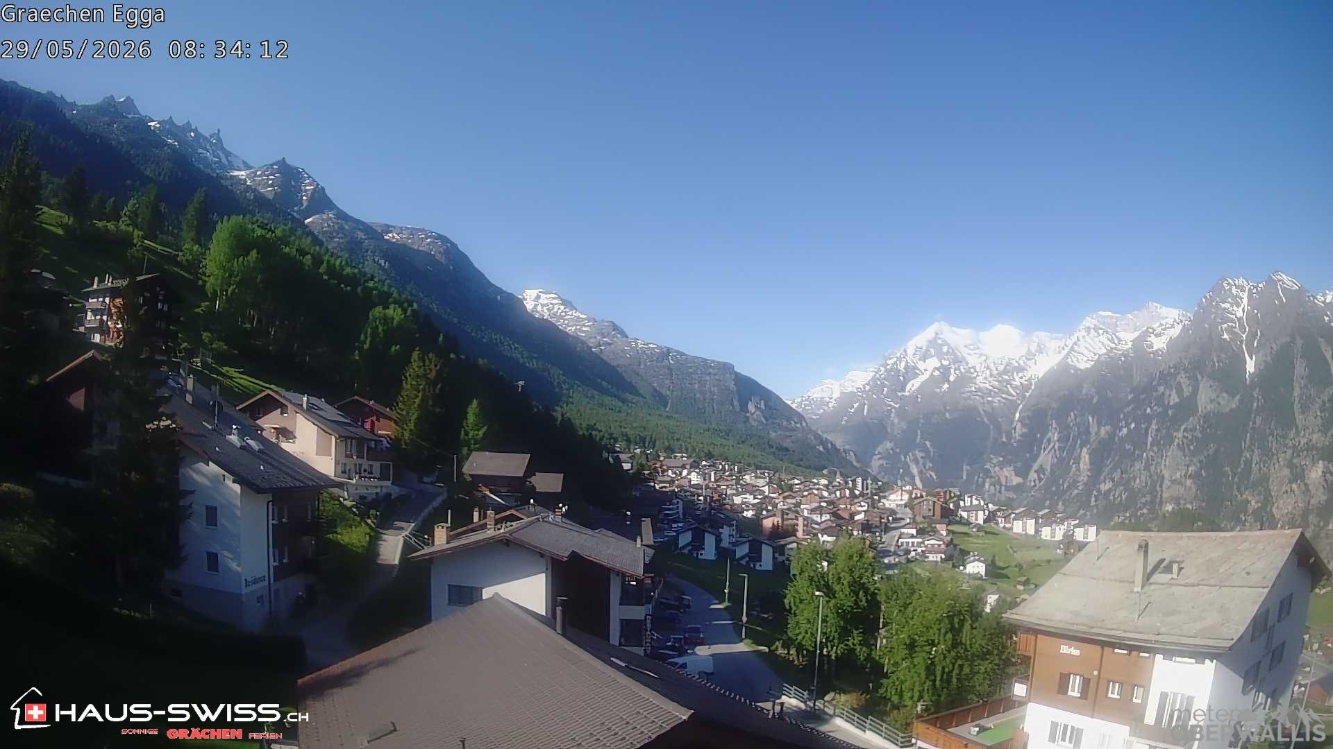 Archiv Foto Webcam Egga - Blick nach Grächen