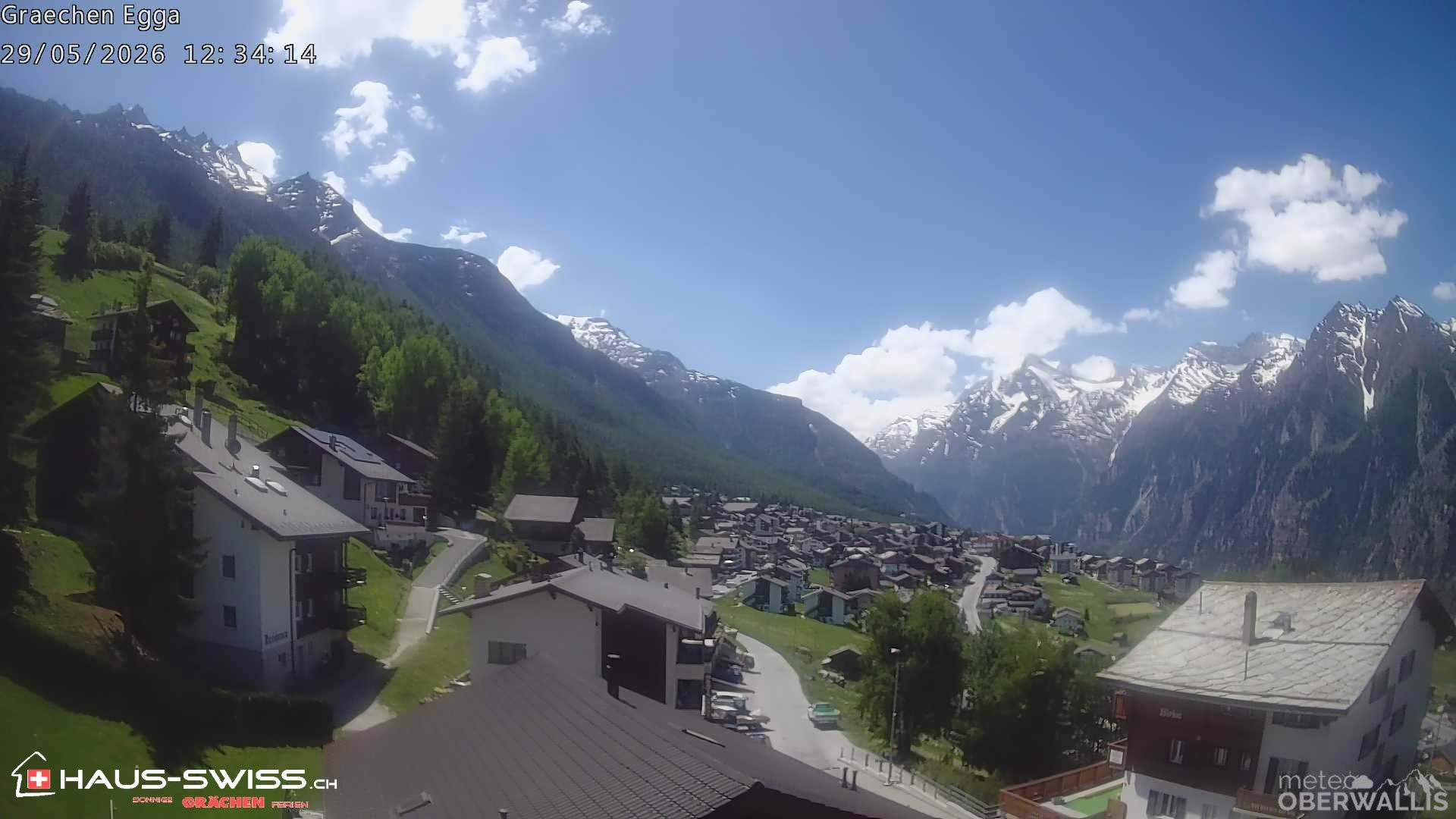 Archiv Foto Webcam Egga - Blick nach Grächen