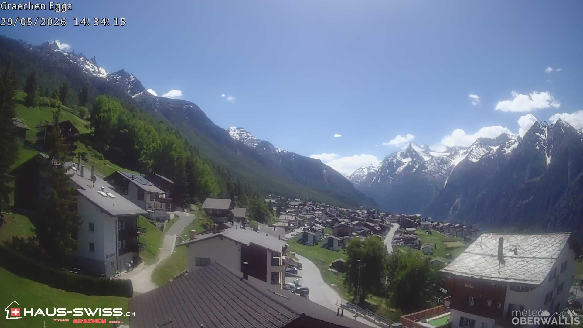 Archiv Foto Webcam Egga - Blick nach Grächen