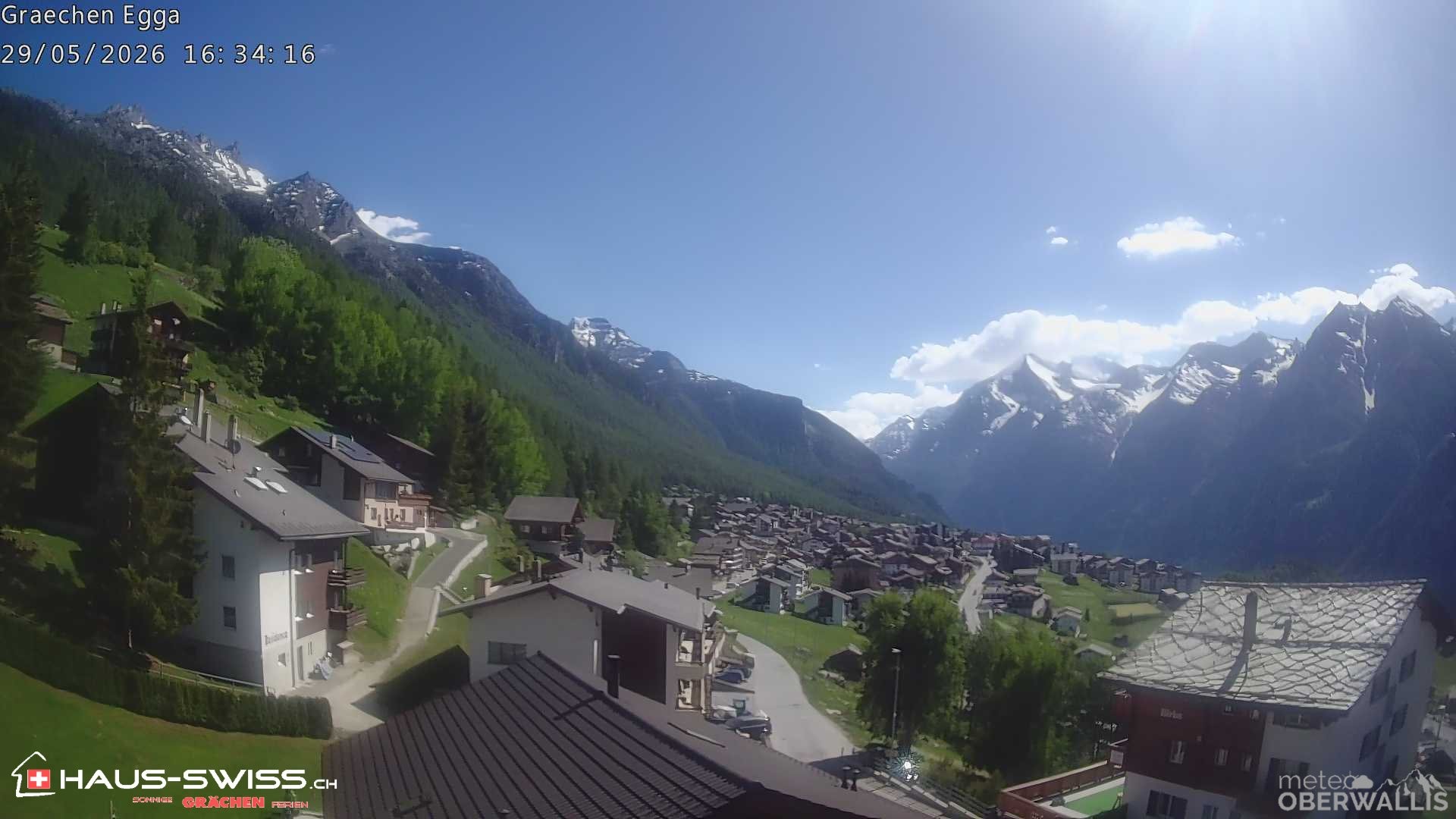 Archiv Foto Webcam Egga - Blick nach Grächen
