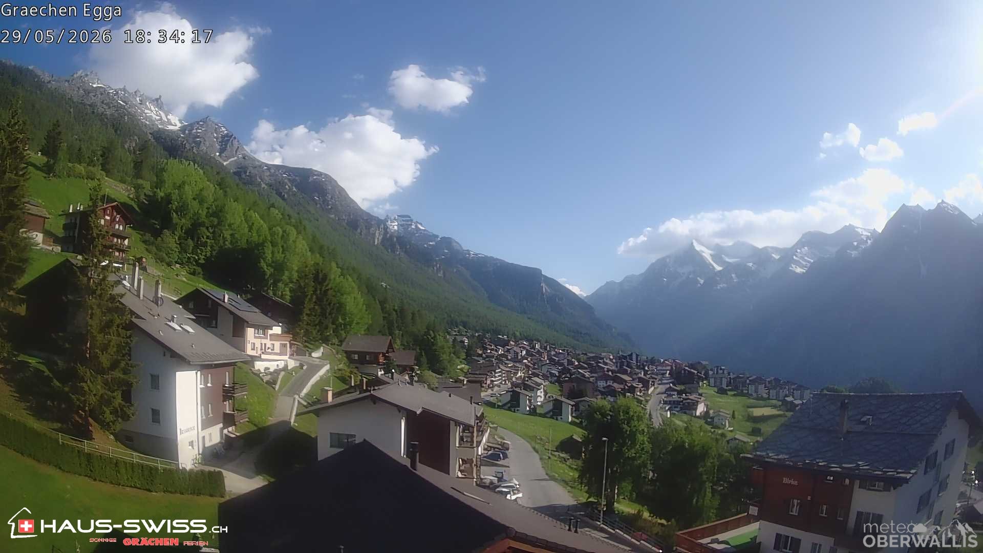 Archiv Foto Webcam Egga - Blick nach Grächen