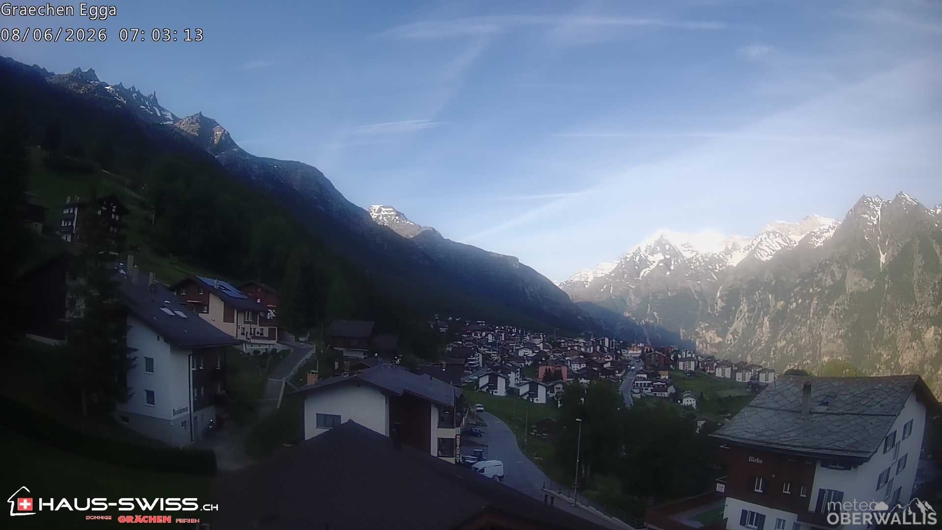 Archiv Foto Webcam Egga - Blick nach Grächen