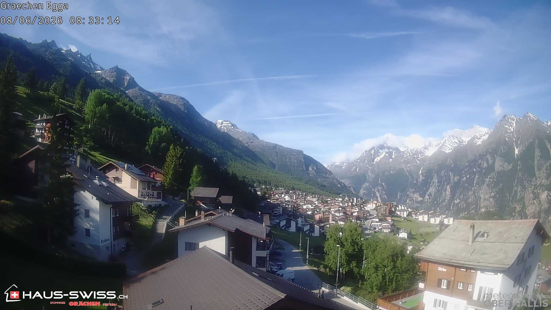 Archiv Foto Webcam Egga - Blick nach Grächen