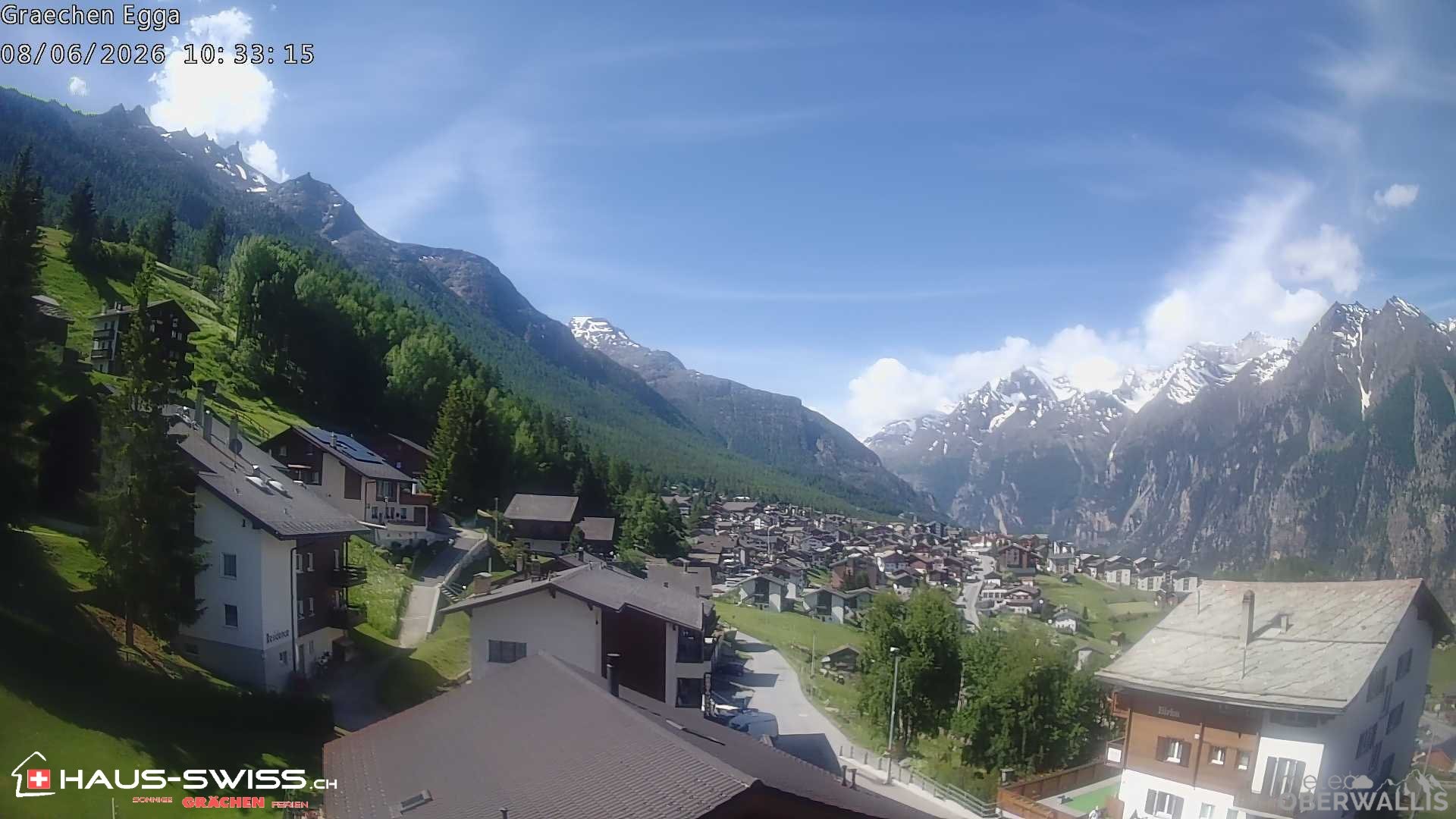 Archiv Foto Webcam Egga - Blick nach Grächen