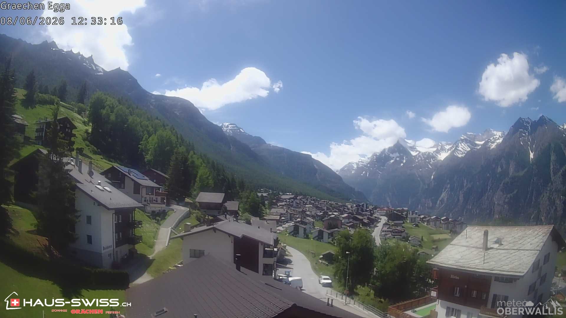Archiv Foto Webcam Egga - Blick nach Grächen