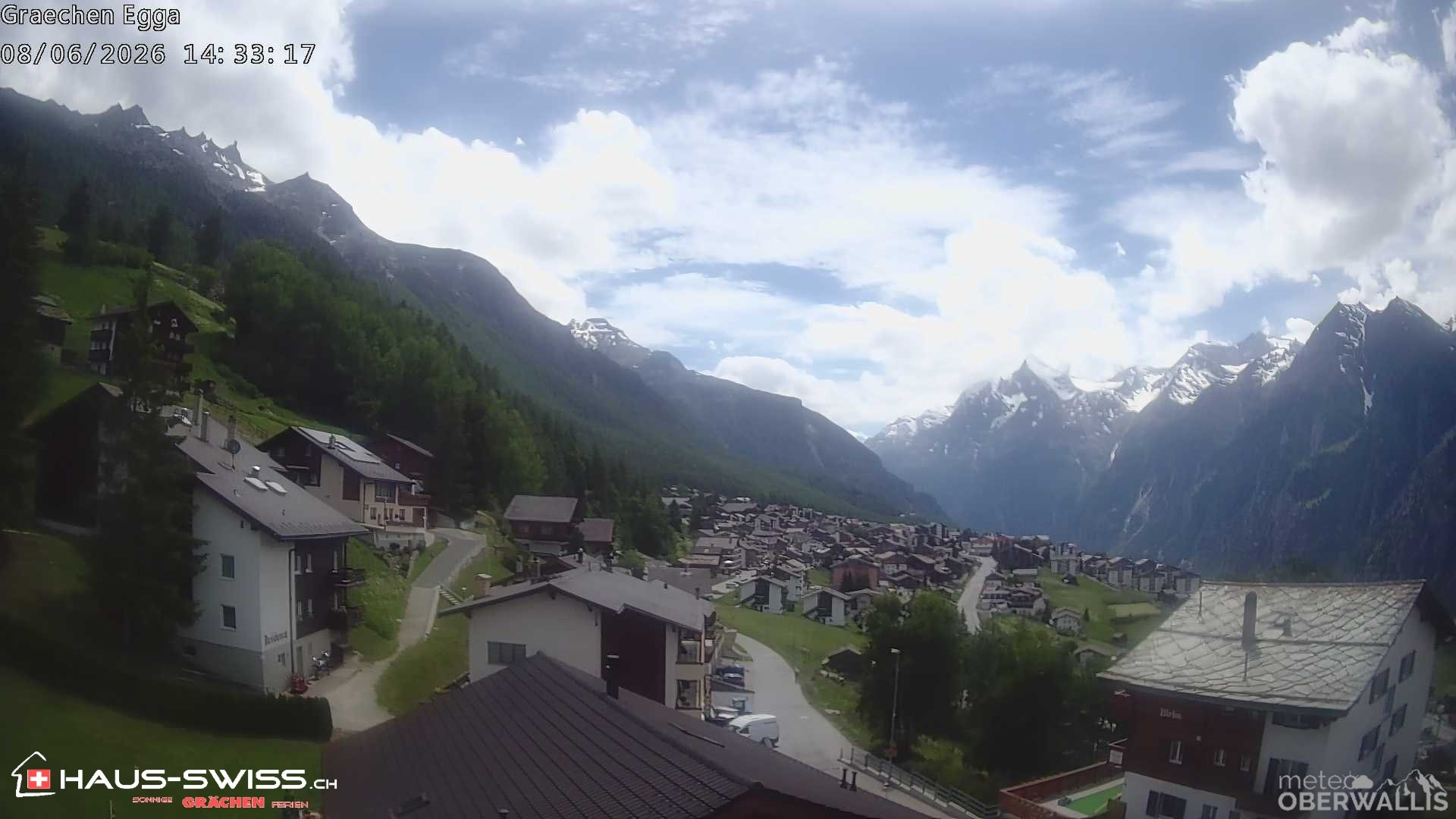 Archiv Foto Webcam Egga - Blick nach Grächen