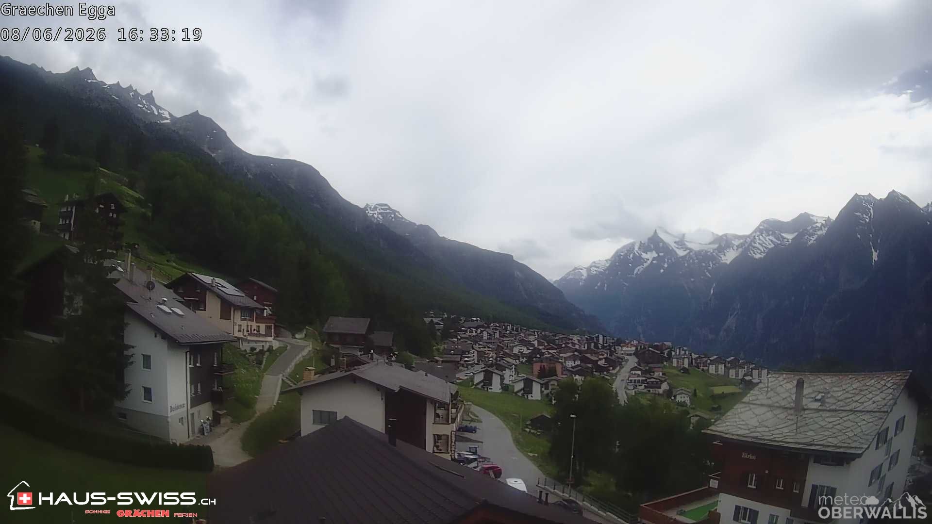 Archiv Foto Webcam Egga - Blick nach Grächen