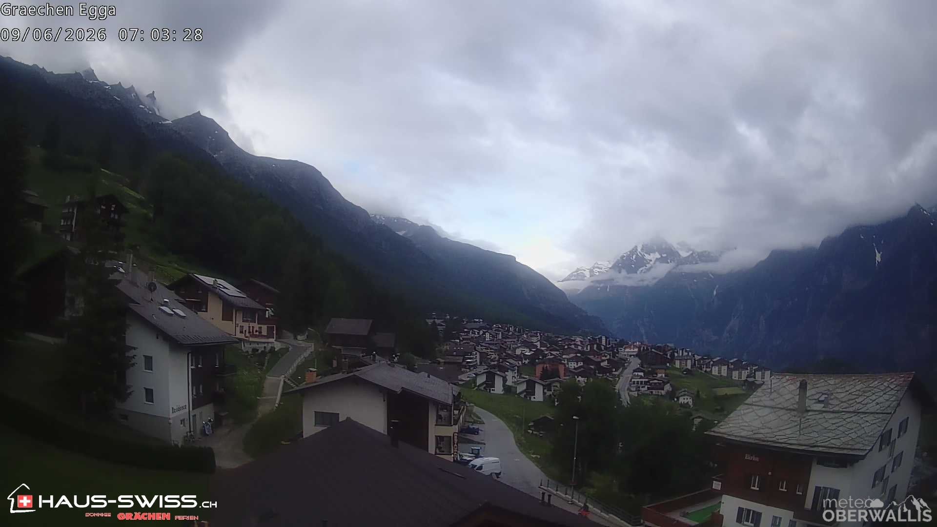 Archiv Foto Webcam Egga - Blick nach Grächen