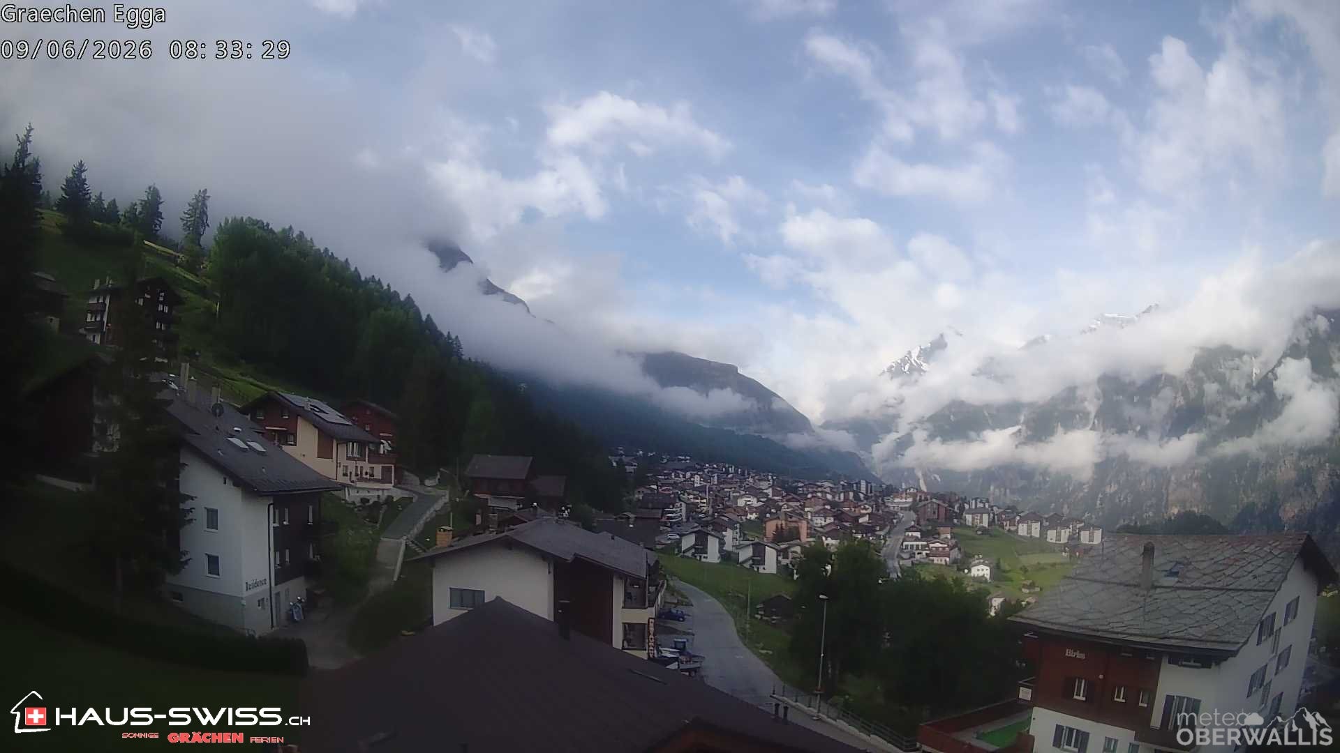Archiv Foto Webcam Egga - Blick nach Grächen