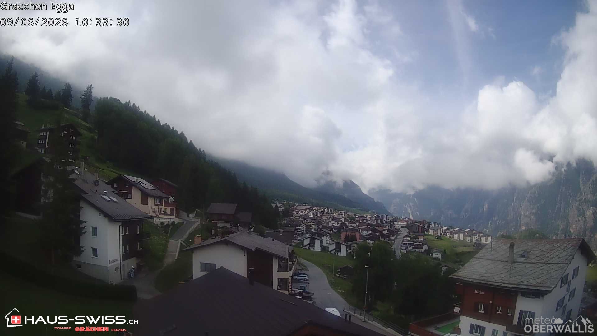Archiv Foto Webcam Egga - Blick nach Grächen
