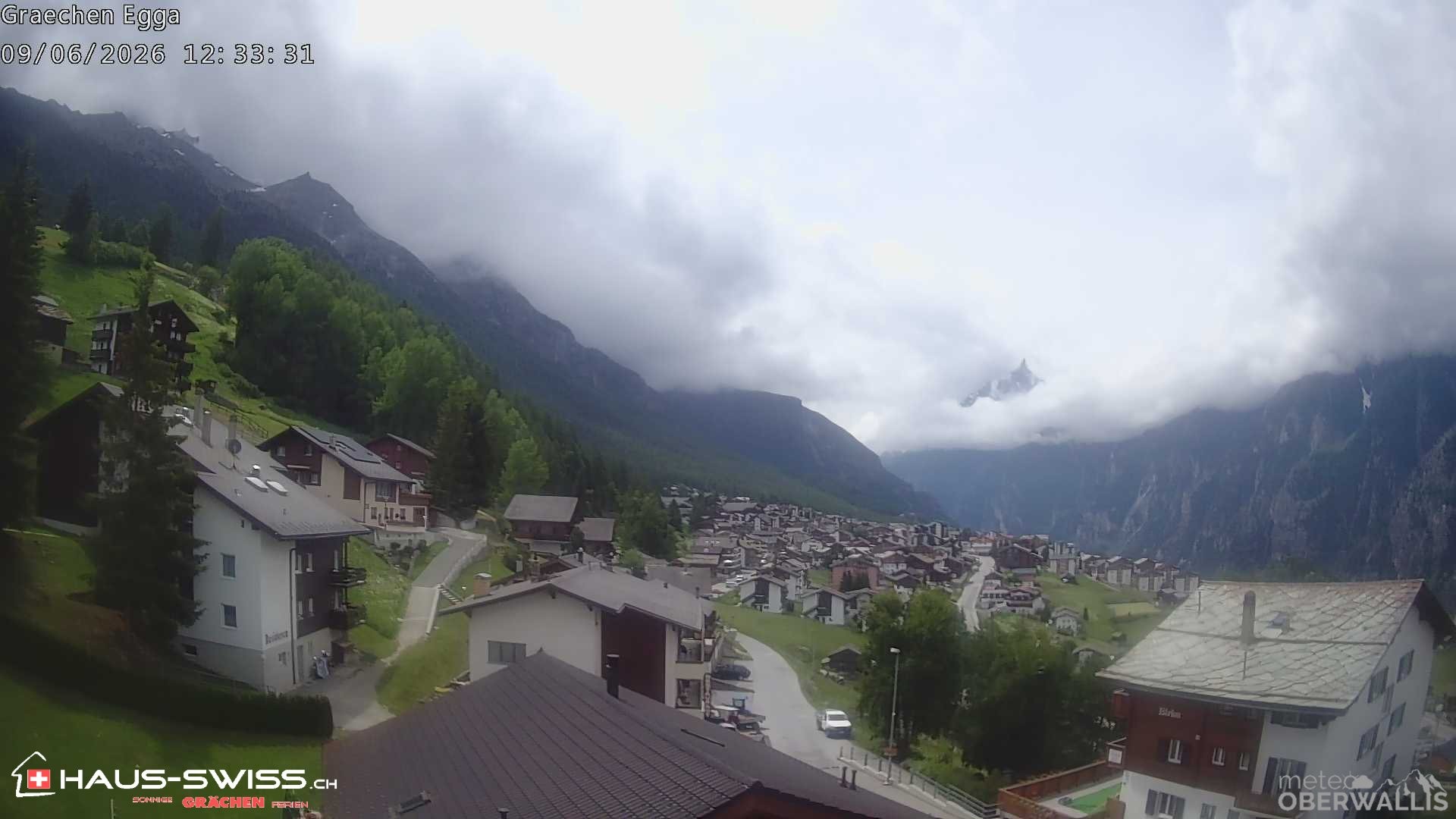 Archiv Foto Webcam Egga - Blick nach Grächen