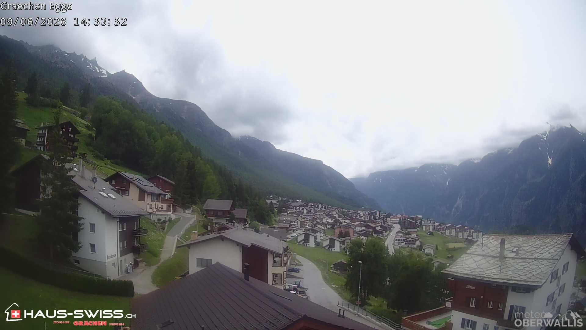 Archiv Foto Webcam Egga - Blick nach Grächen