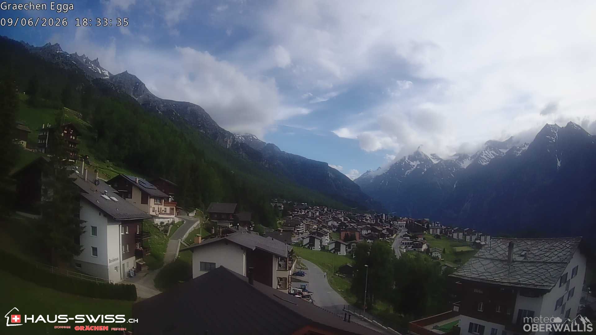 Archiv Foto Webcam Egga - Blick nach Grächen