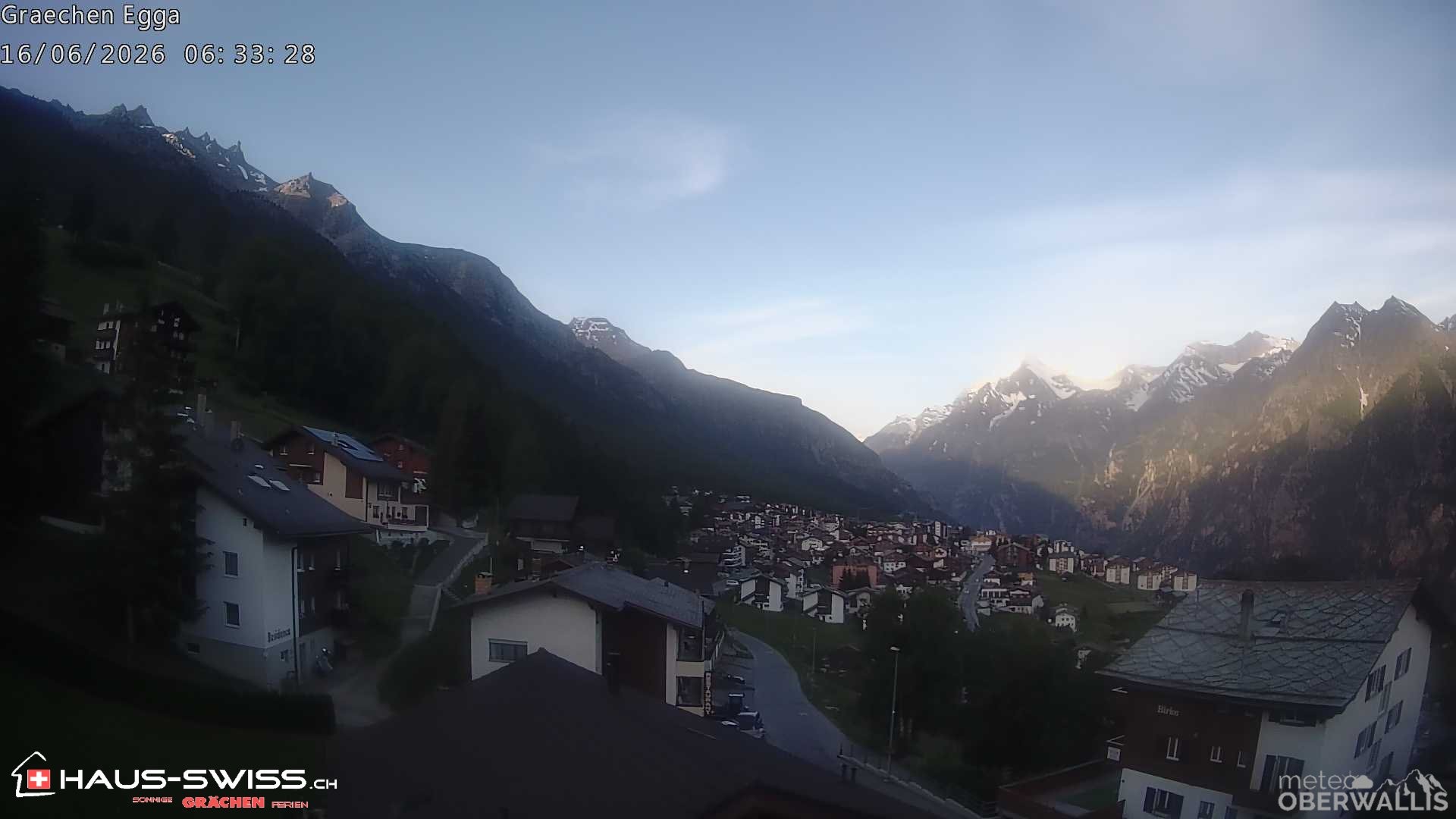 Archiv Foto Webcam Egga - Blick nach Grächen