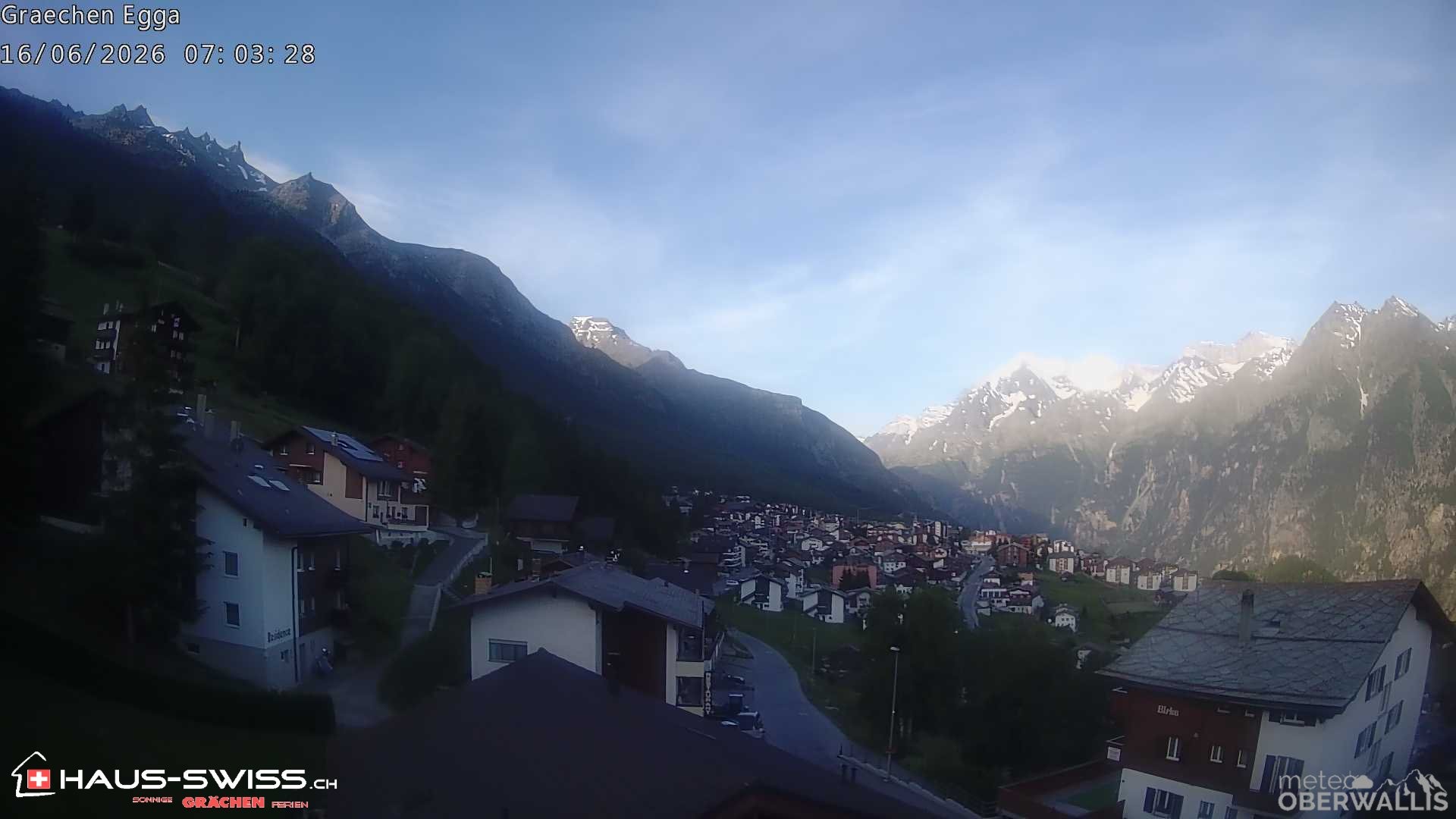 Archiv Foto Webcam Egga - Blick nach Grächen