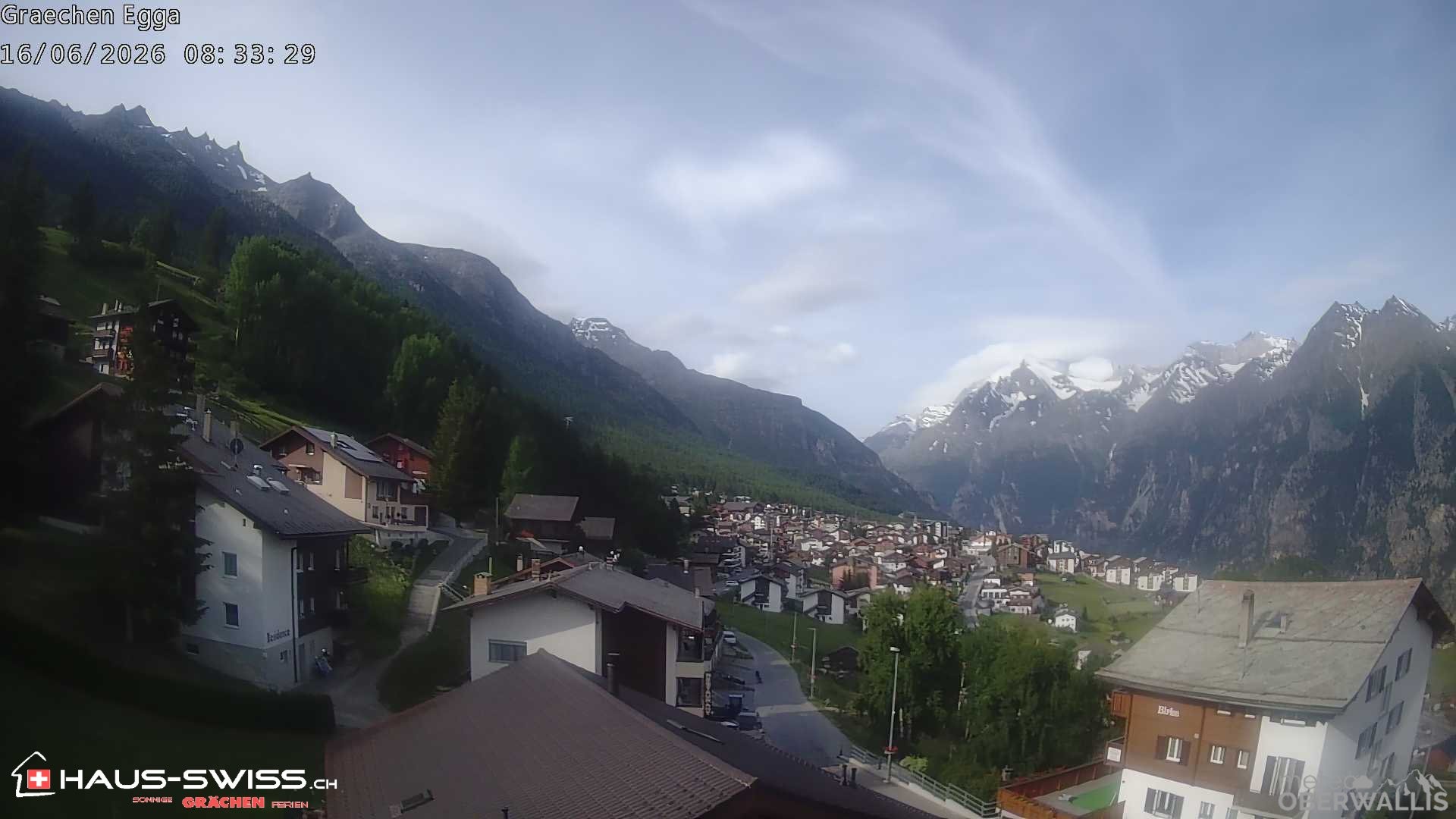 Archiv Foto Webcam Egga - Blick nach Grächen