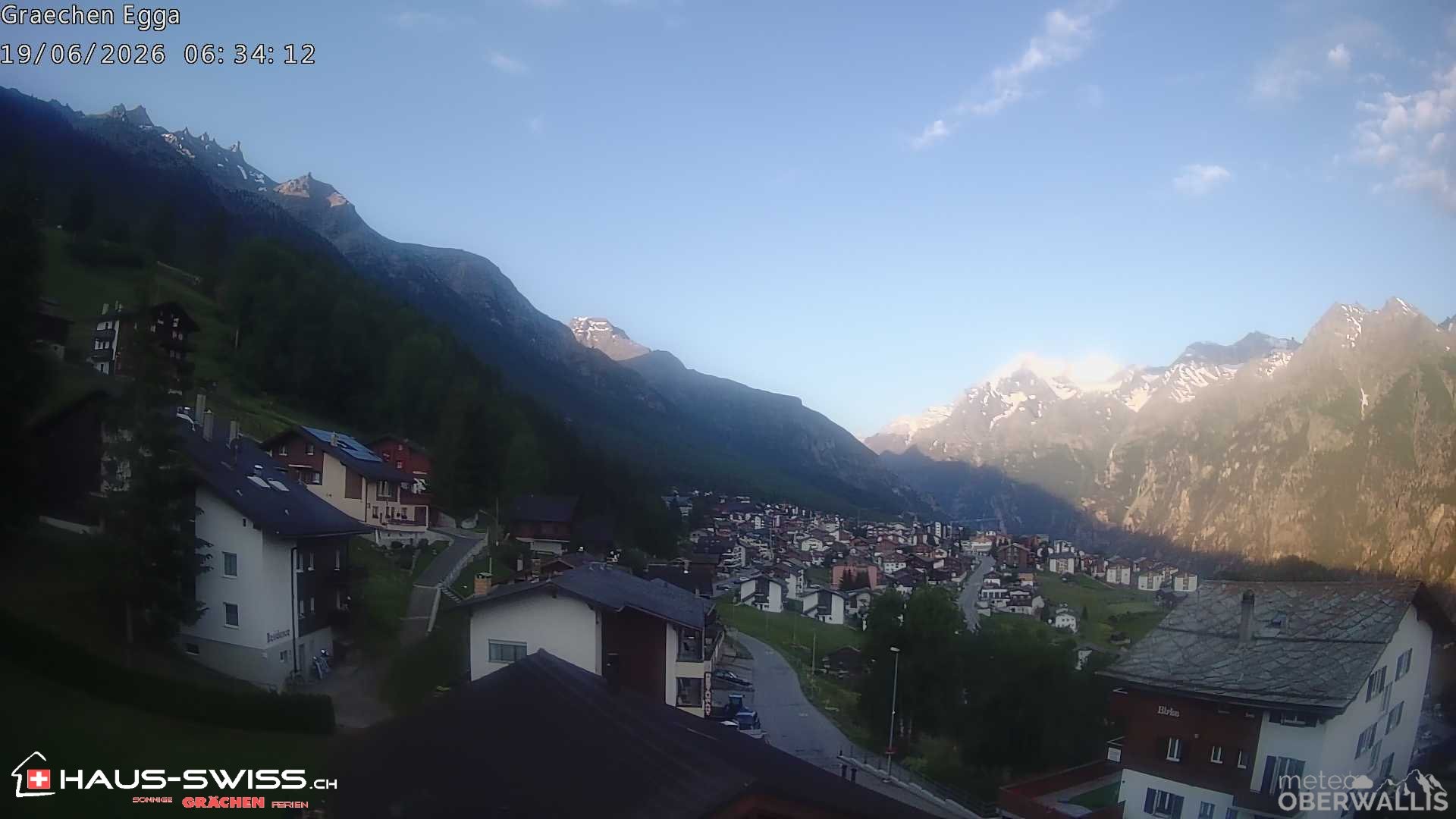Archiv Foto Webcam Egga - Blick nach Grächen