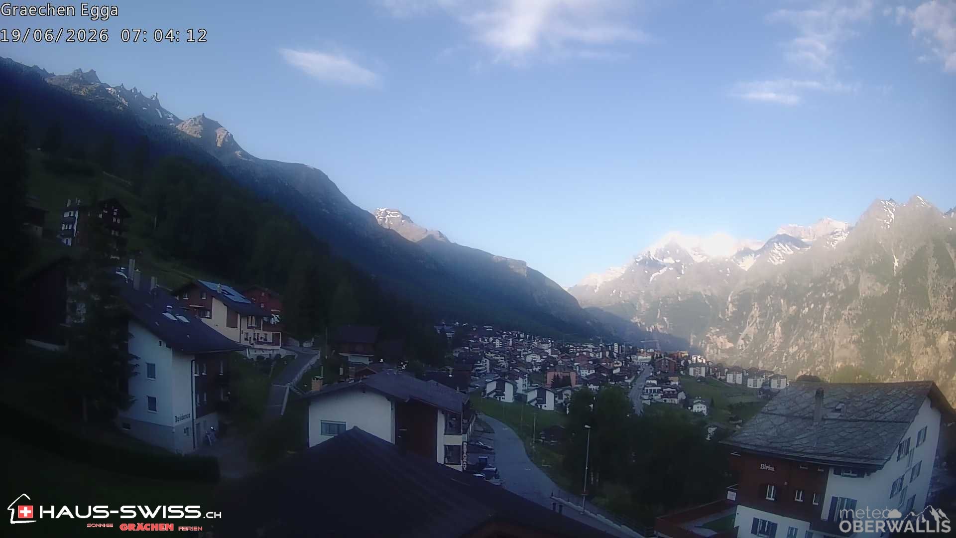Archiv Foto Webcam Egga - Blick nach Grächen