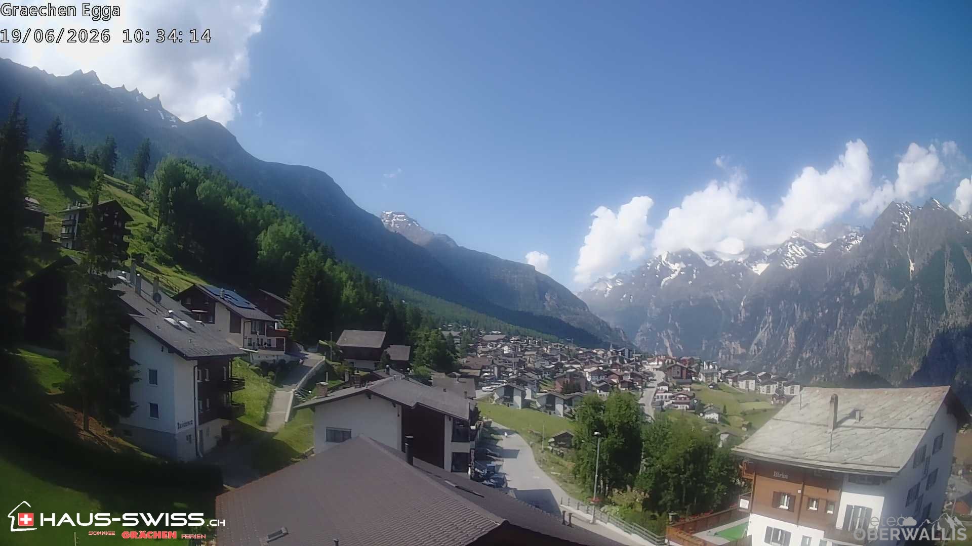 Archiv Foto Webcam Egga - Blick nach Grächen