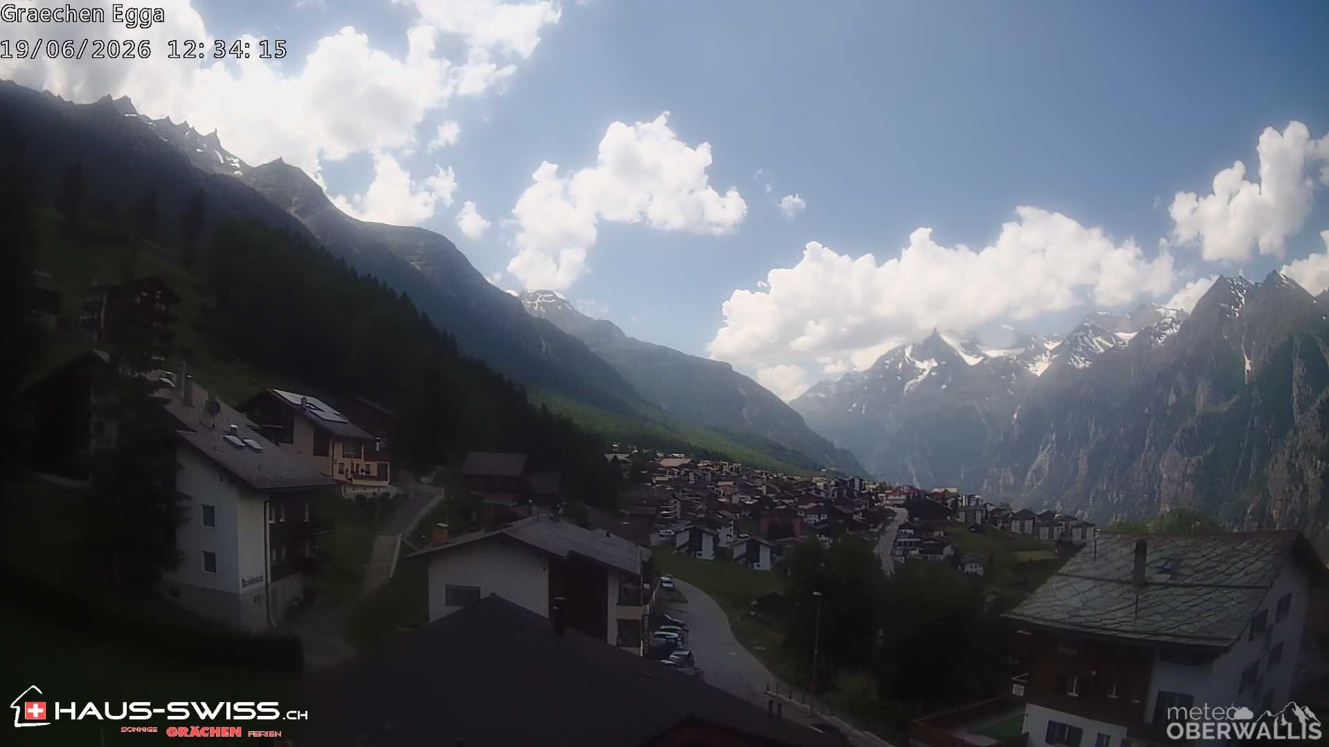 Archiv Foto Webcam Egga - Blick nach Grächen