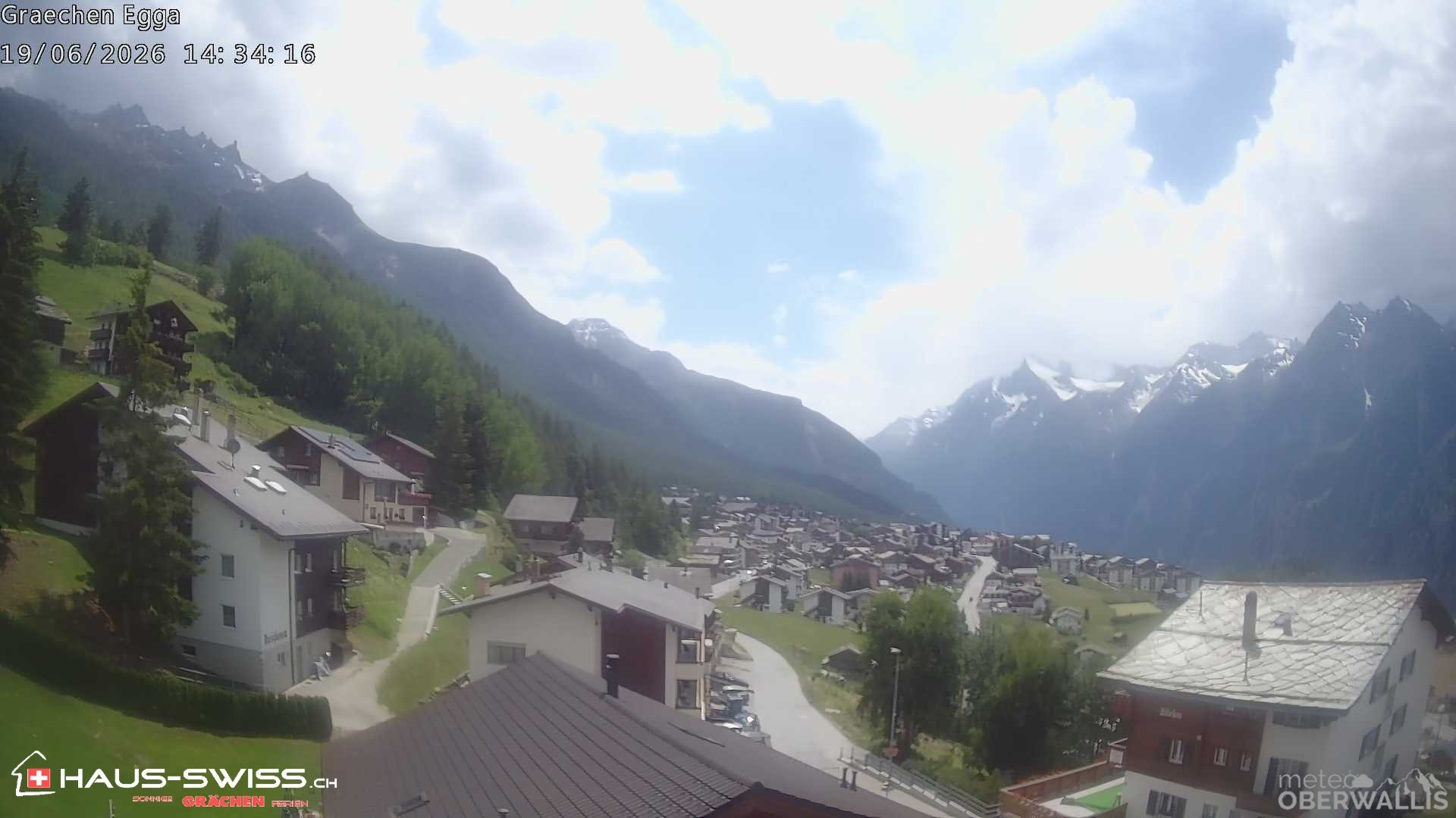 Archiv Foto Webcam Egga - Blick nach Grächen