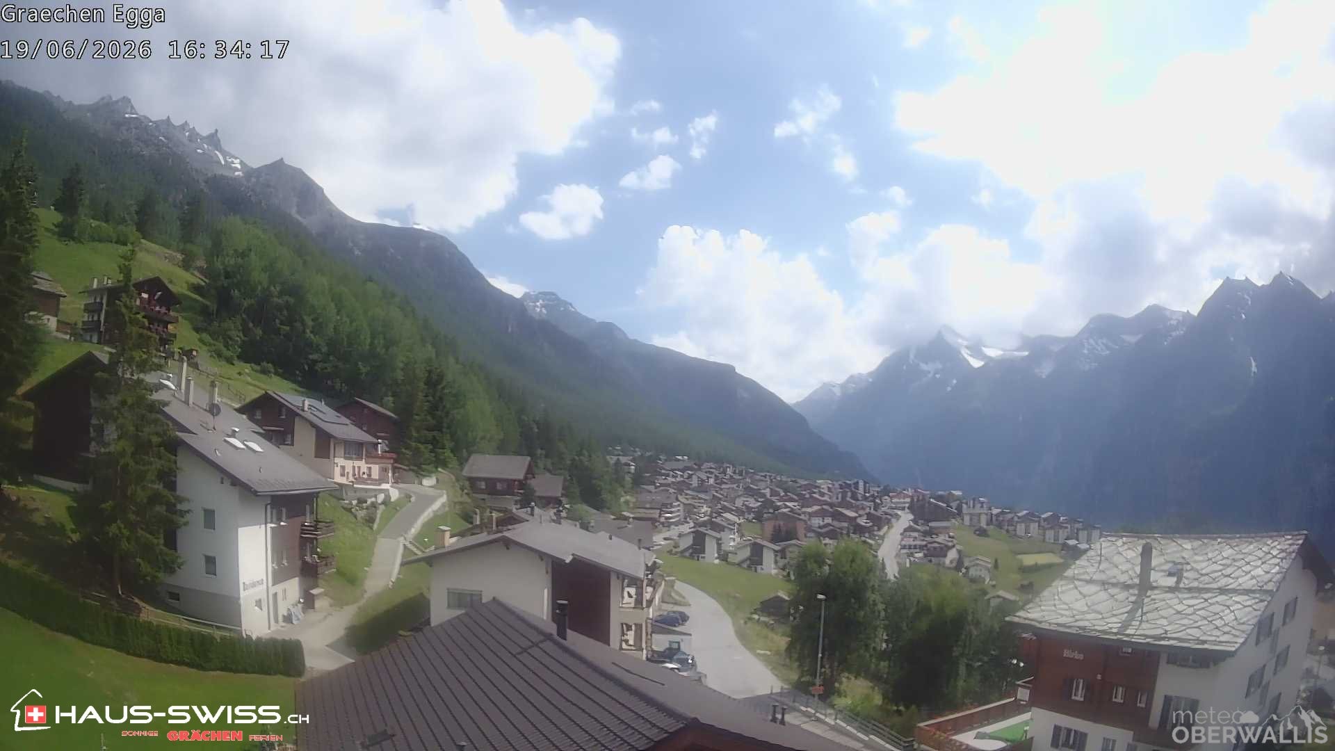 Archiv Foto Webcam Egga - Blick nach Grächen