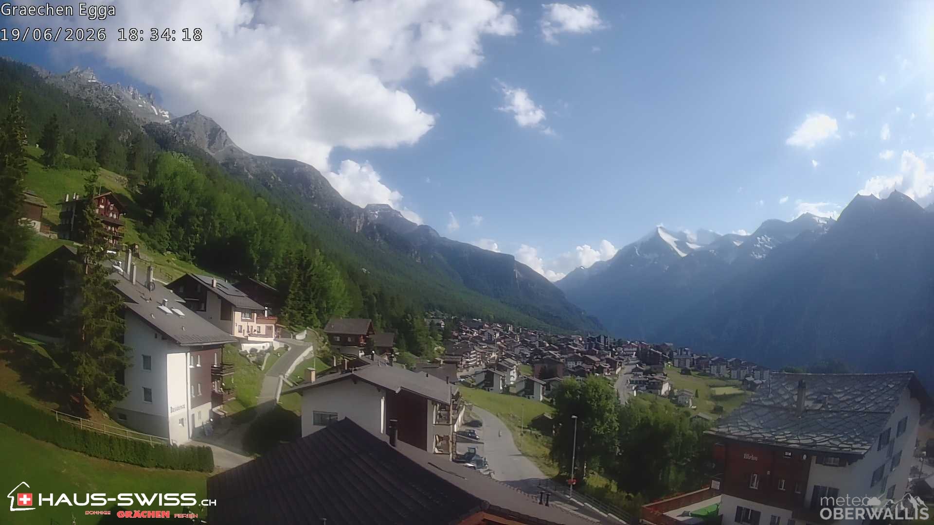 Archiv Foto Webcam Egga - Blick nach Grächen