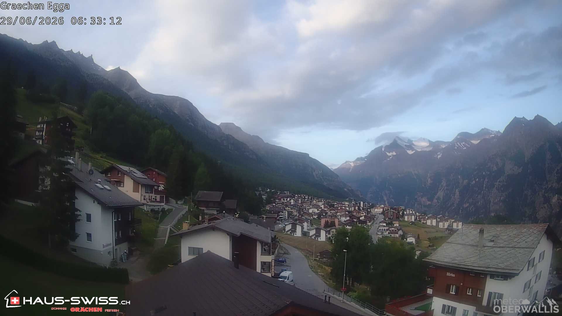 Archiv Foto Webcam Egga - Blick nach Grächen