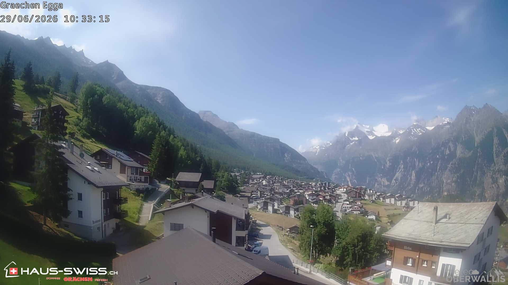 Archiv Foto Webcam Egga - Blick nach Grächen