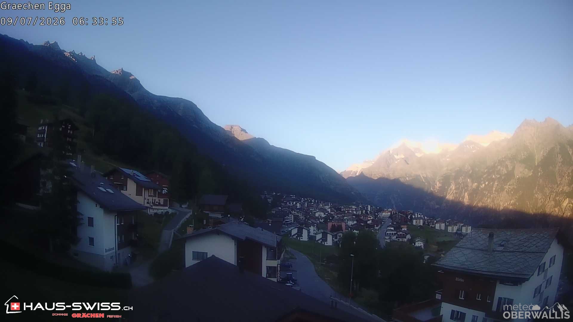Archiv Foto Webcam Egga - Blick nach Grächen