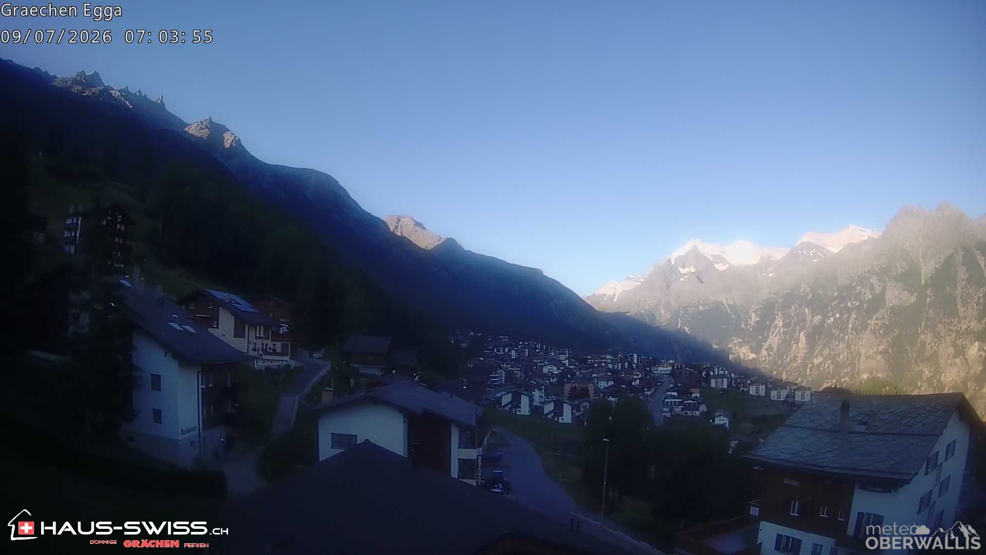 Archiv Foto Webcam Egga - Blick nach Grächen