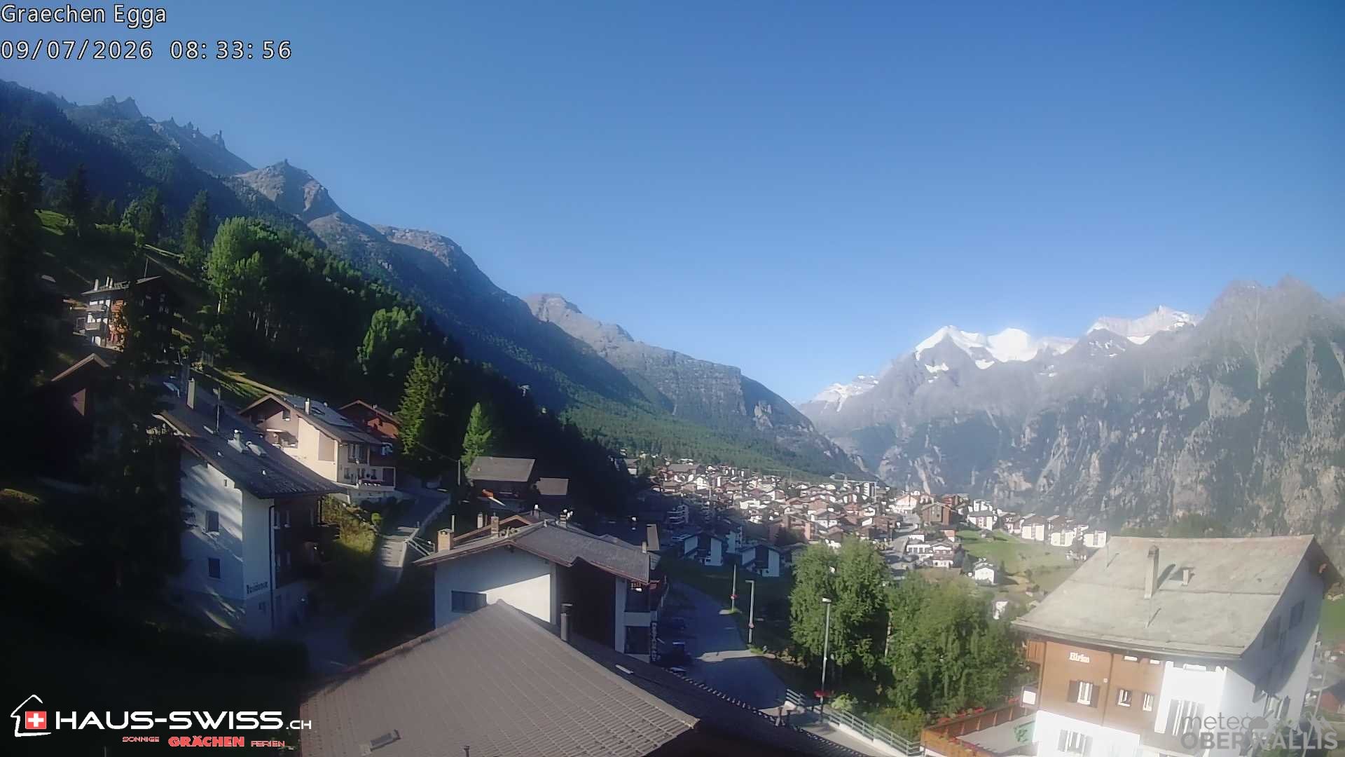 Archiv Foto Webcam Egga - Blick nach Grächen