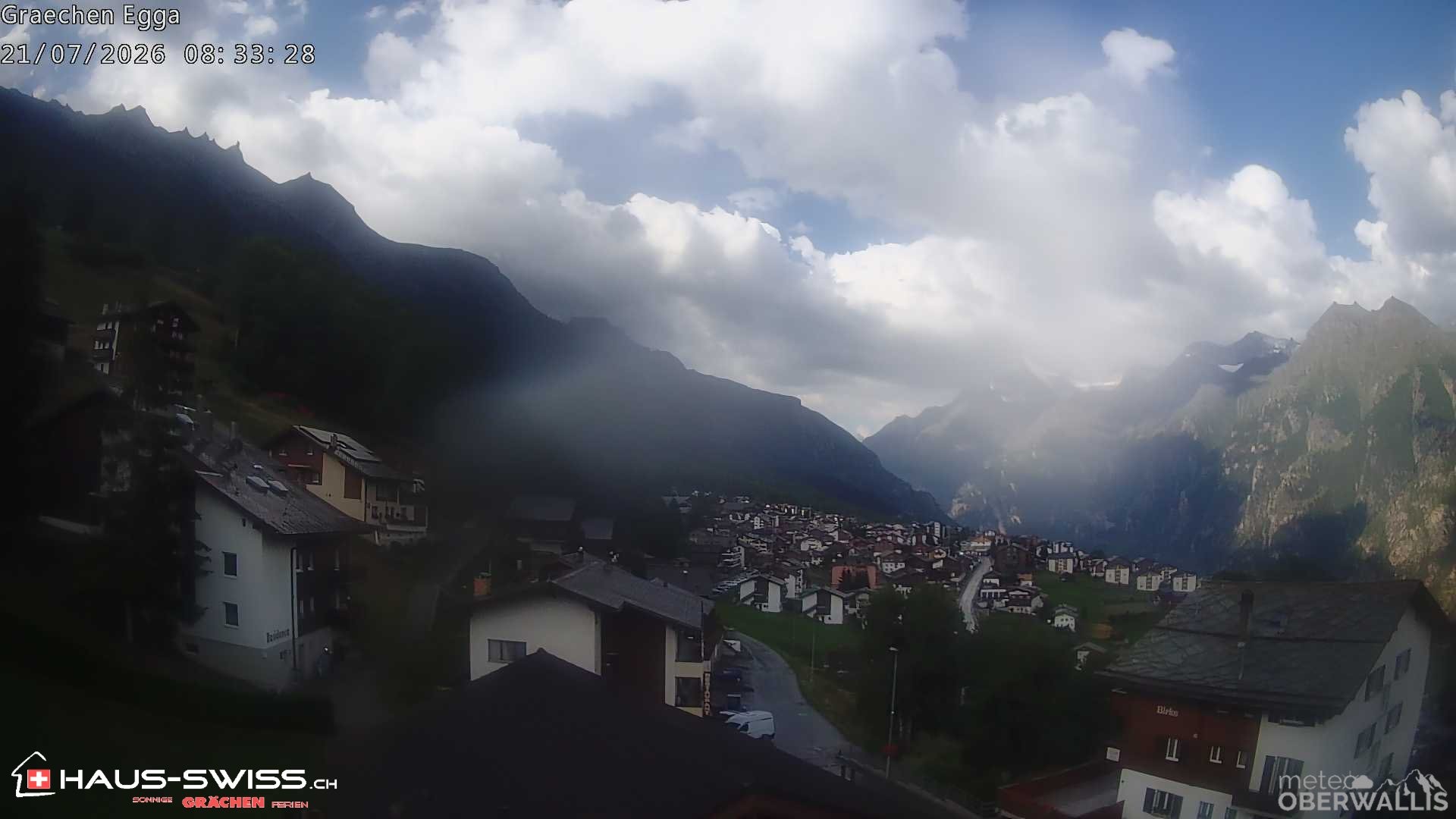Archiv Foto Webcam Egga - Blick nach Grächen