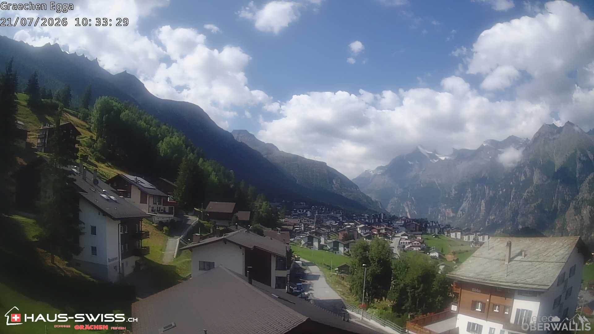 Archiv Foto Webcam Egga - Blick nach Grächen