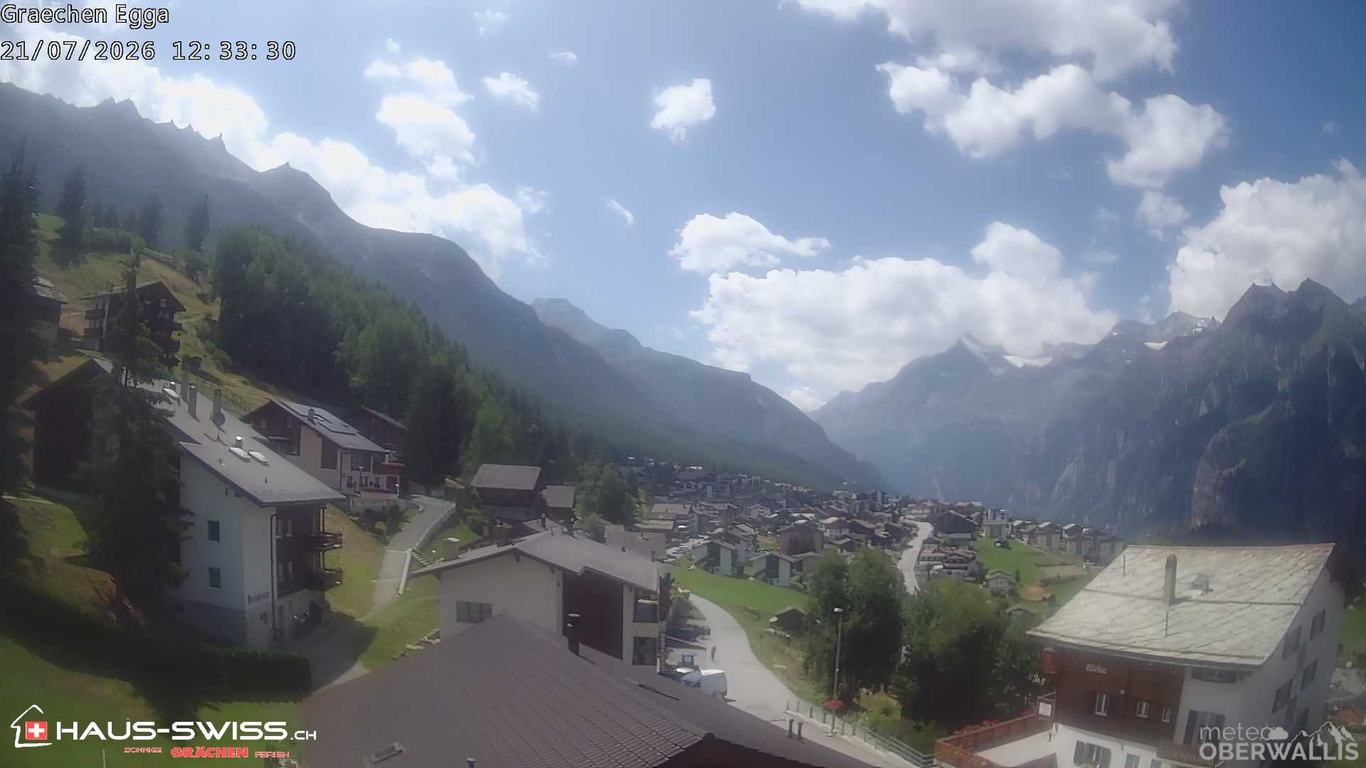 Archiv Foto Webcam Egga - Blick nach Grächen