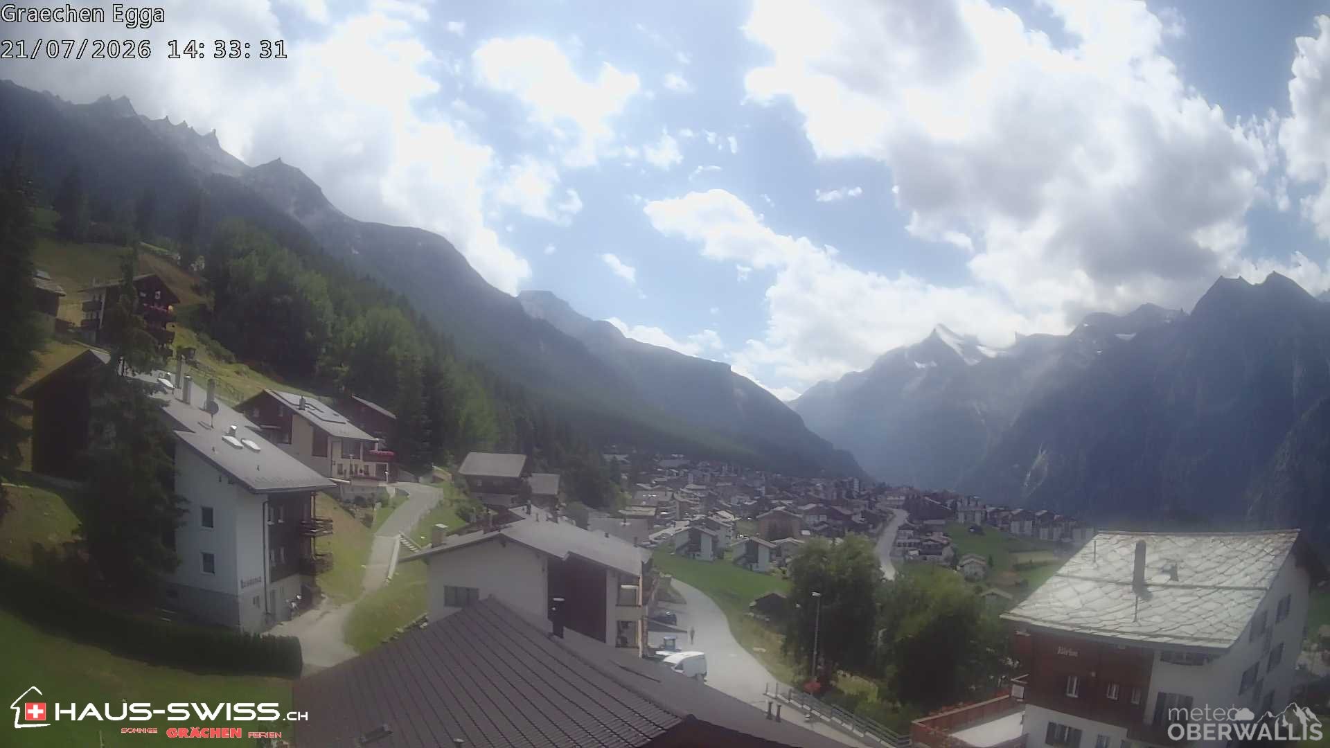 Archiv Foto Webcam Egga - Blick nach Grächen