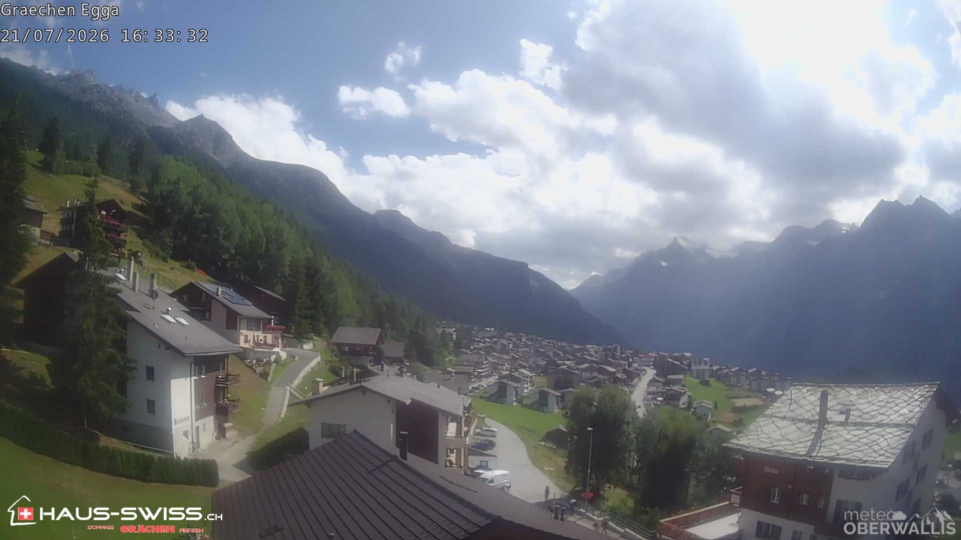 Archiv Foto Webcam Egga - Blick nach Grächen