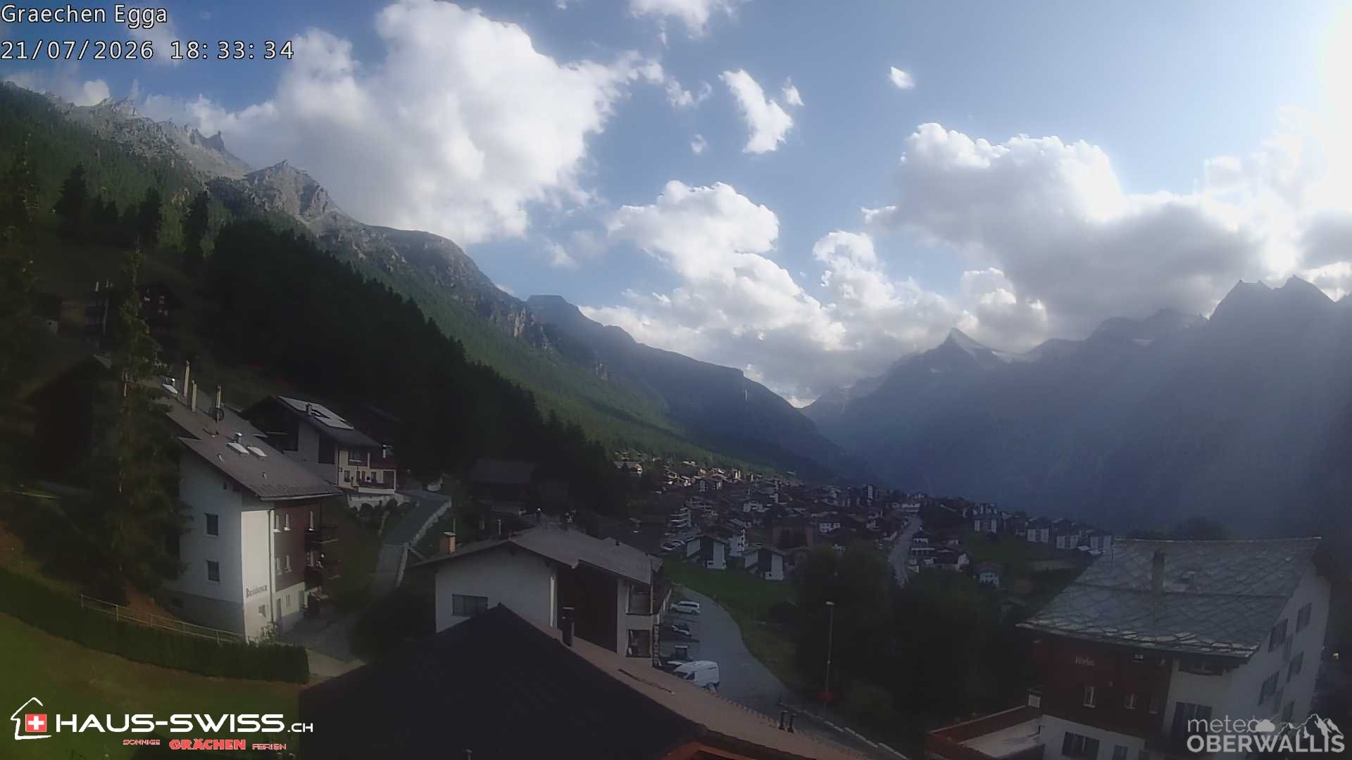 Archiv Foto Webcam Egga - Blick nach Grächen